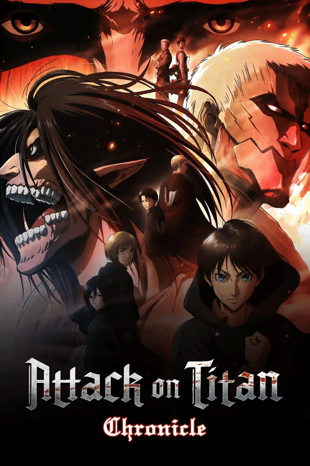 Poster chính thức của phim Phim Hoạt Hình, Phim Hành Động "Đại chiến Titan (Phần 5)" (Attack on Titan: Chronicle - 2020), với sự tham gia của diễn viên Yuki Kaji và Marina Inoue.