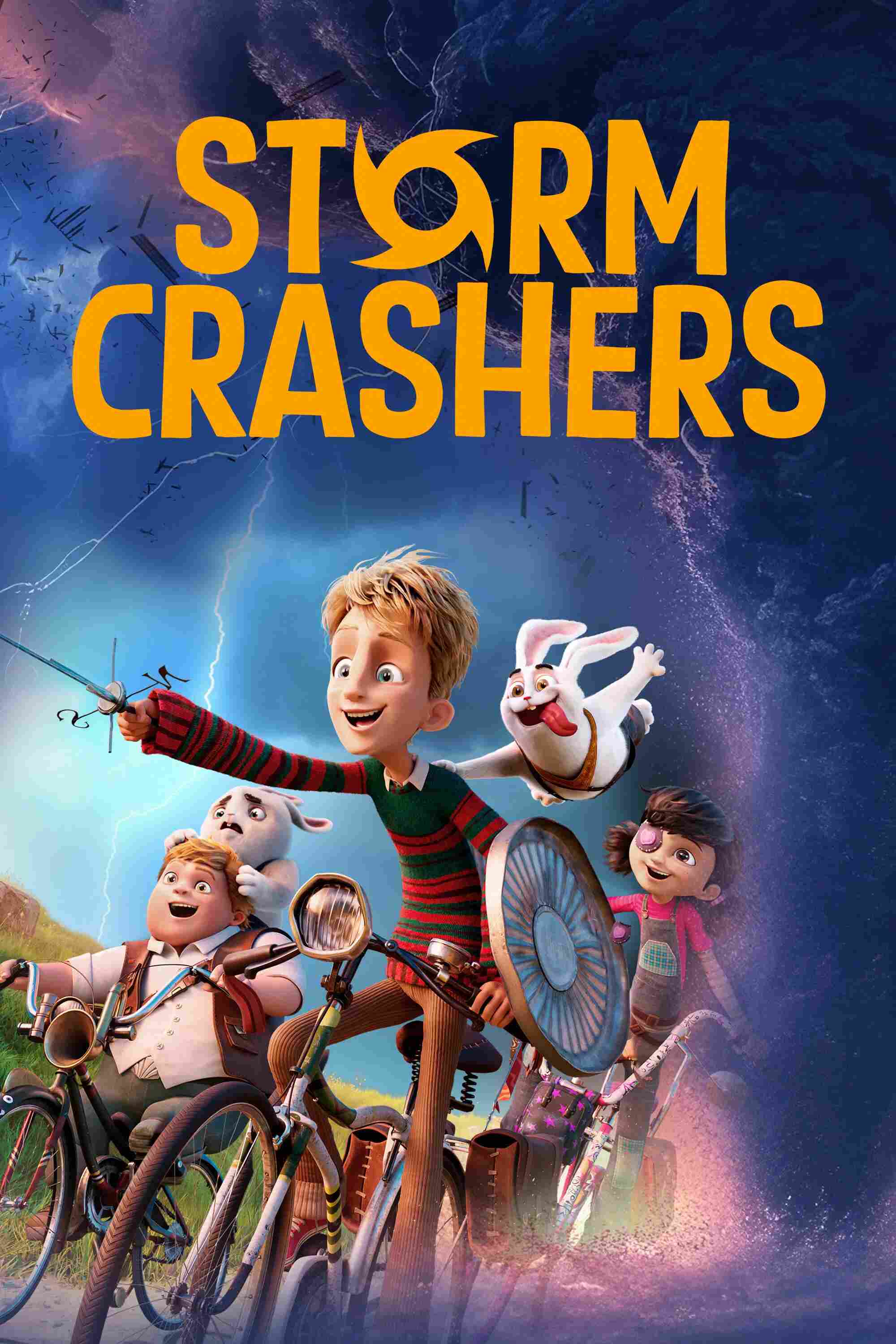 Poster chính thức của phim Phim Hoạt Hình, Phim Phiêu Lưu "Đại Chiến Xứ Sở Cối Xay Gió" (Storm Crashers - 2024), với sự tham gia của diễn viên Karol Sevilla và Carla Peterson.