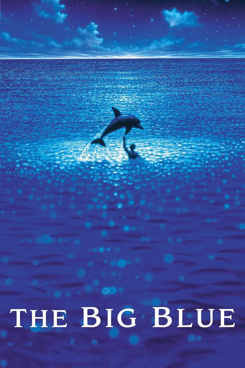 Poster chính thức của phim Phim Tình Cảm, Phim Tâm Lý "Đại Dương Xanh" (The Big Blue - 1988), với sự tham gia của diễn viên Jean-Marc Barr và Jean Reno.