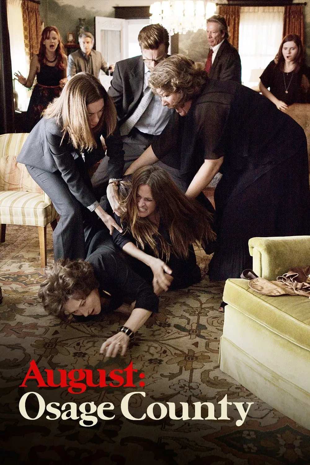 Poster chính thức của phim Phim Hài, Phim Tâm Lý "Đại Gia Đình Ở Osage" (August: Osage County - 2013), với sự tham gia của diễn viên Meryl Streep và Julia Roberts.