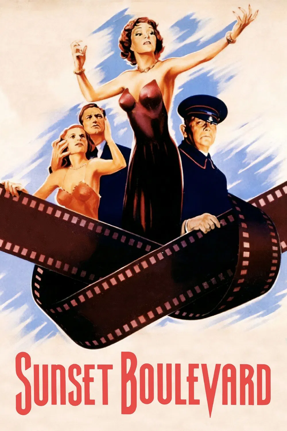 Poster chính thức của phim Phim Tâm Lý "Đại Lộ Hoàng Hôn" (Sunset Boulevard - 1950), với sự tham gia của diễn viên William Holden và Gloria Swanson.