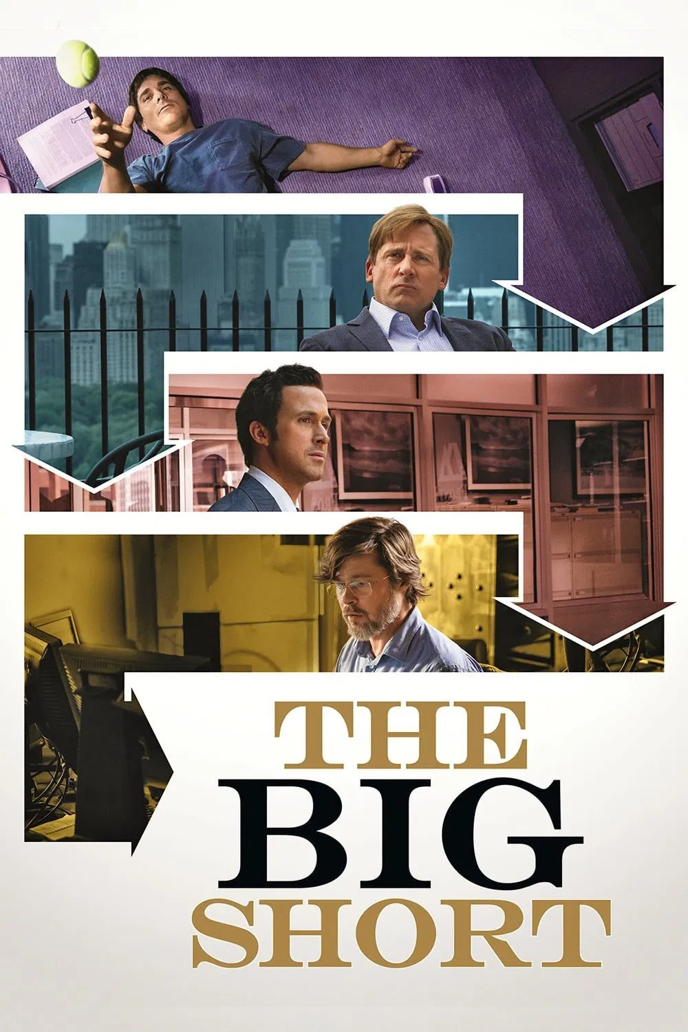 Poster chính thức của phim Phim Hài, Phim Tâm Lý "Đại Suy Thoái" (The Big Short - 2015), với sự tham gia của diễn viên Steve Carell và Christian Bale.