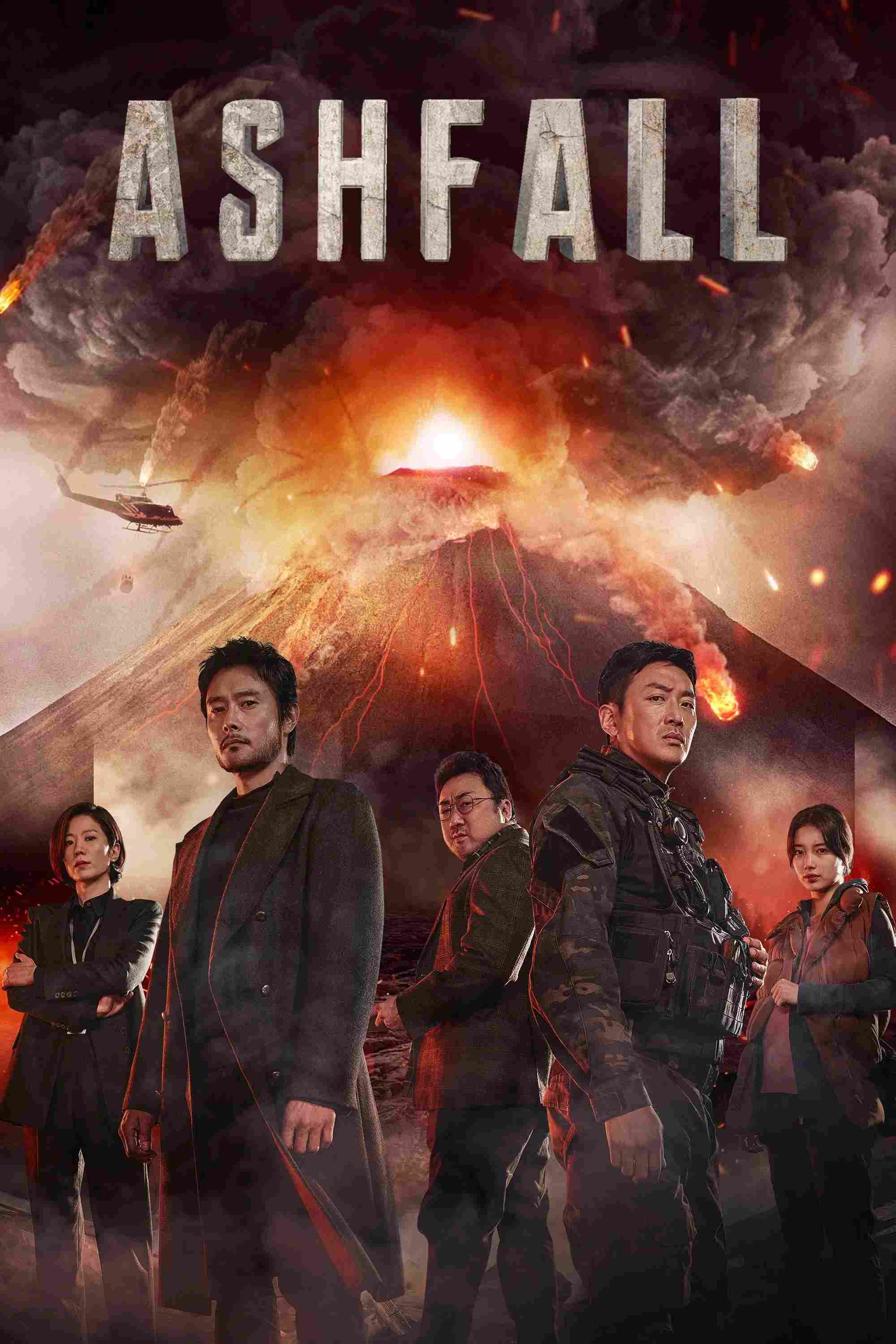 Poster chính thức của phim Phim Hành Động, Phim Phiêu Lưu "Đại Thảm Hoạ Núi Baekdu" (Ashfall - 2019), với sự tham gia của diễn viên Lee Byung-hun và Ha Jung-woo.