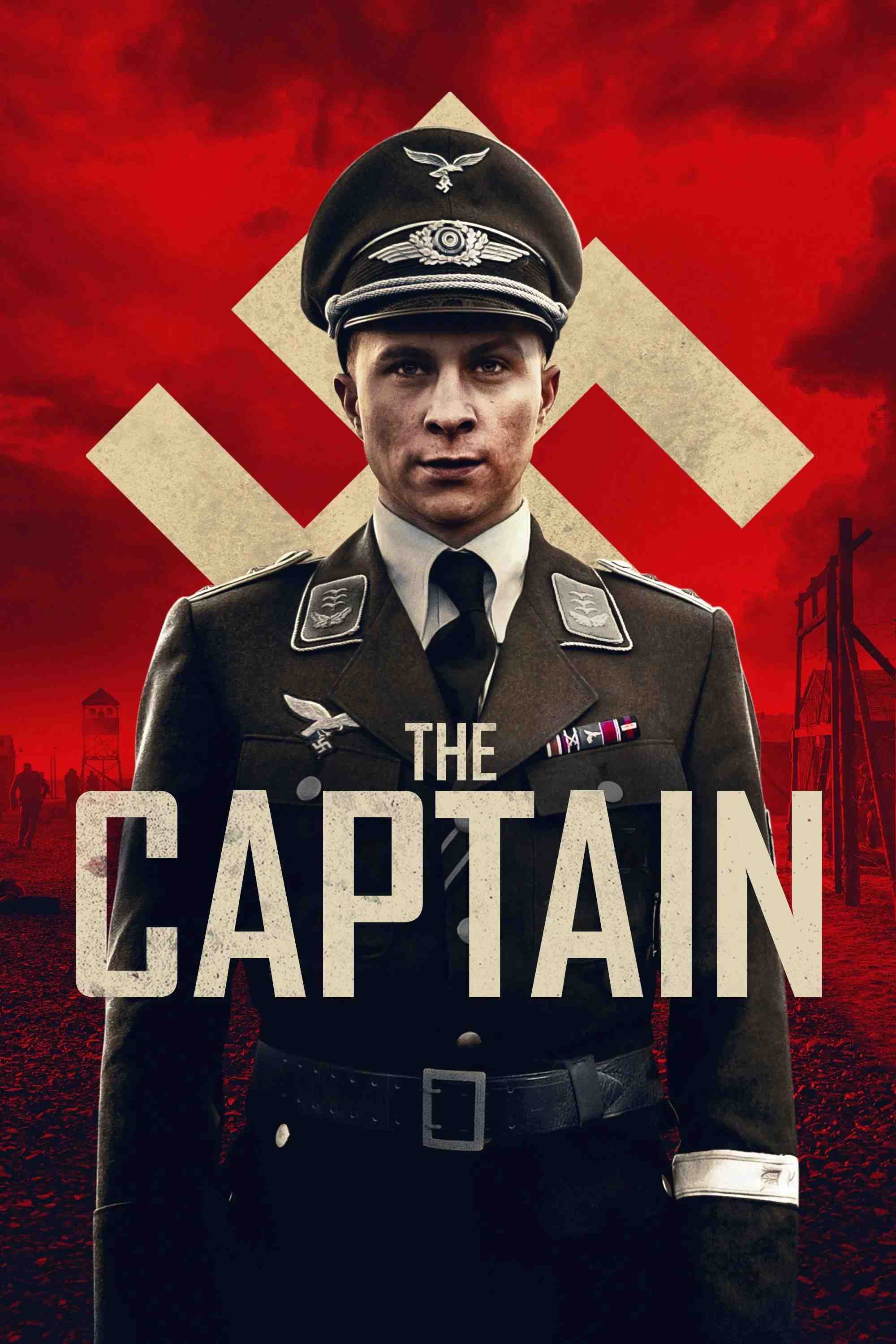 Poster chính thức của phim Phim Chiến Tranh, Phim Tâm Lý "Đại Úy" (The Captain - 2018), với sự tham gia của diễn viên Max Hubacher và Milan Peschel.