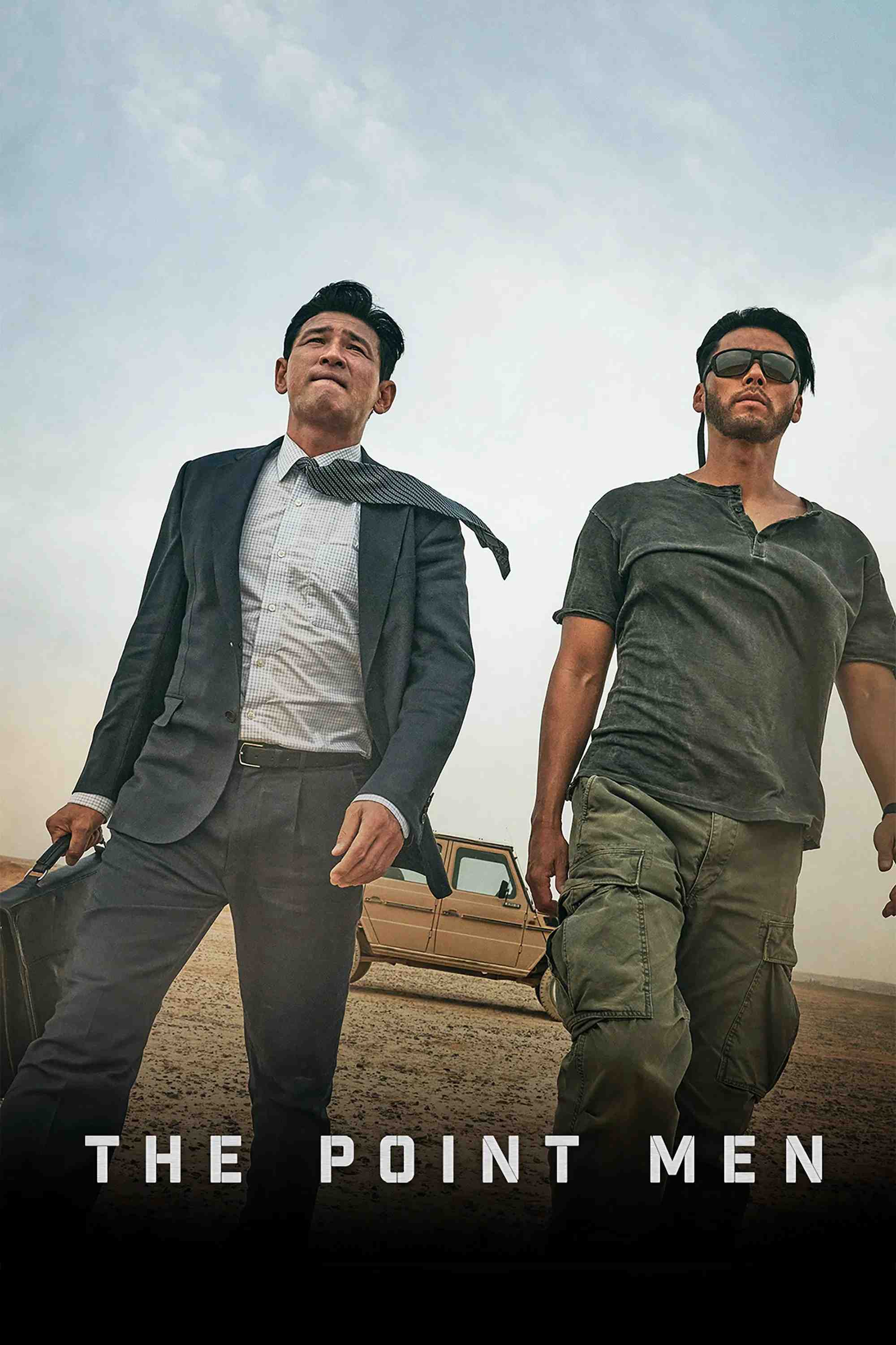 Poster chính thức của phim Phim Hành Động, Phim Giật Gân "Đàm Phán" (The Point Men - 2023), với sự tham gia của diễn viên Hwang Jung-min và Hyun Bin.