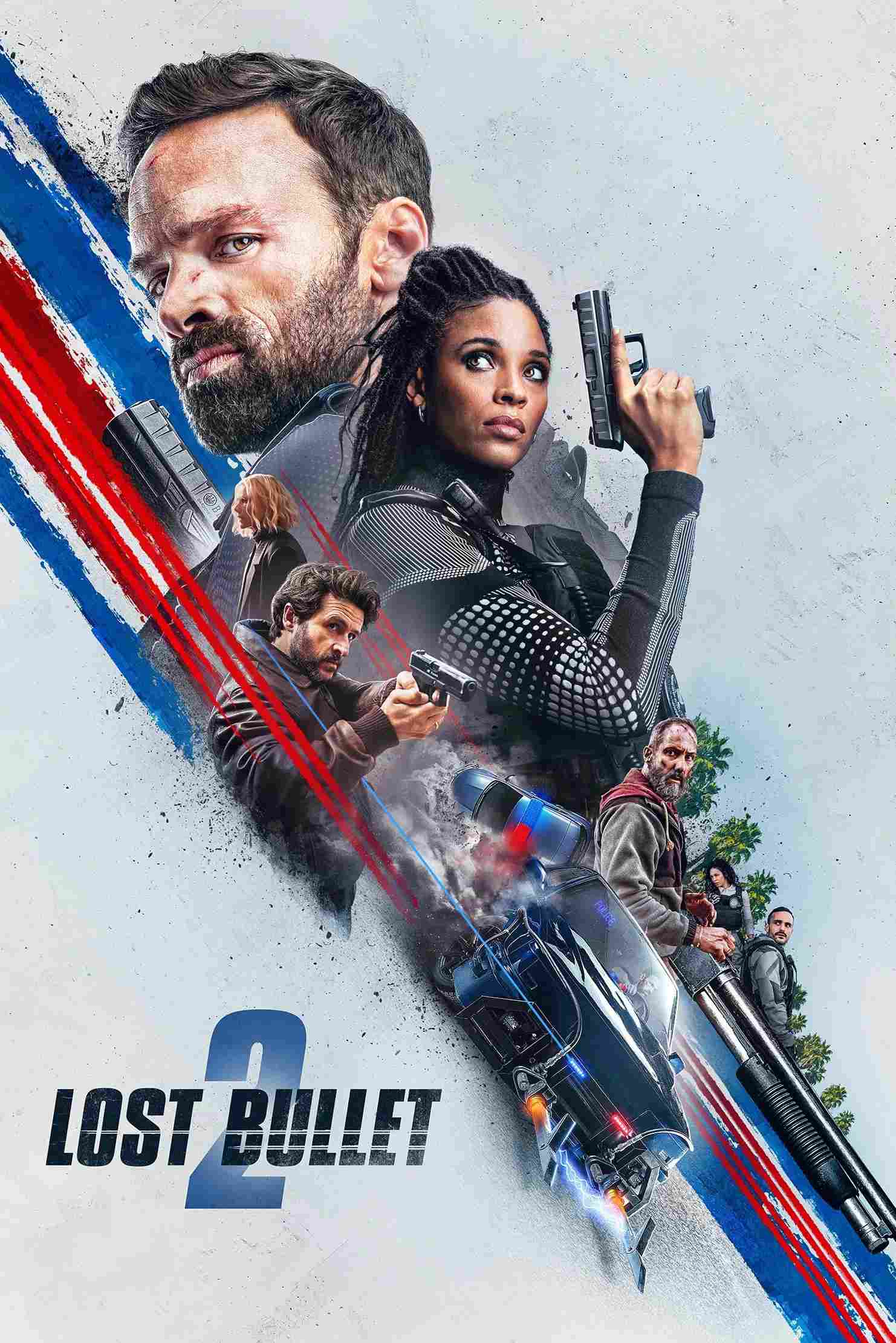 Poster chính thức của phim Phim Hành Động, Phim Hình Sự "Đạn Lạc 2" (Lost Bullet 2 - 2022), với sự tham gia của diễn viên Alban Lenoir và Stéfi Celma.