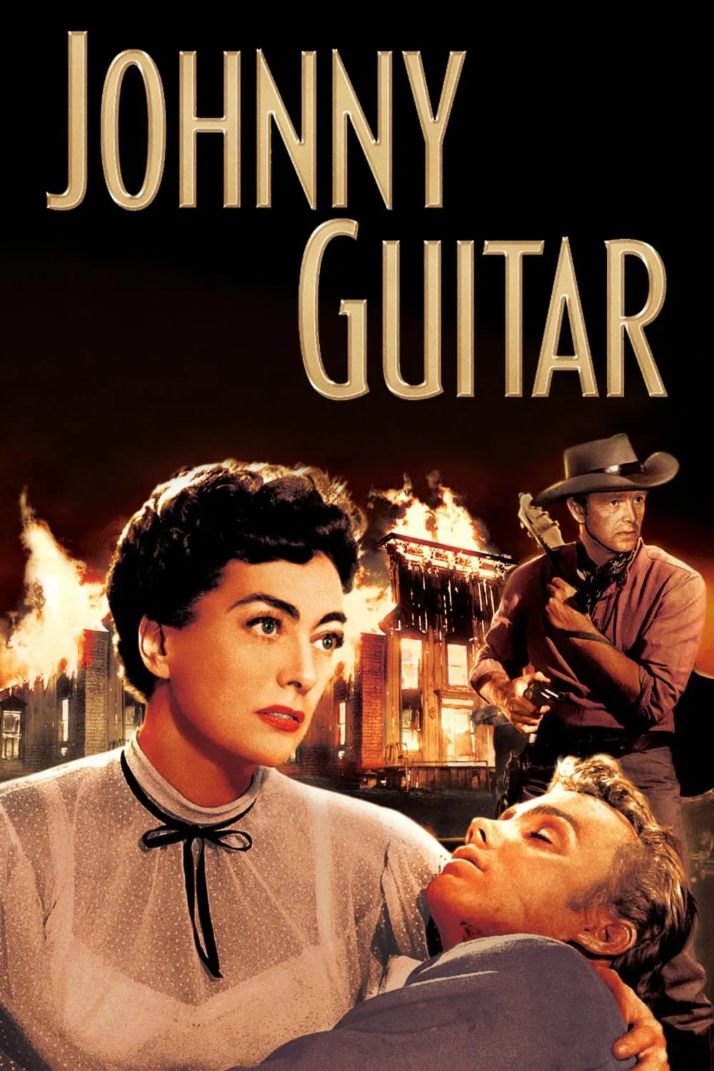 Poster chính thức của phim Phim Miền Tây, Phim Tâm Lý "Đàn Trong Đêm Vắng" (Johnny Guitar - 1954), với sự tham gia của diễn viên Joan Crawford và Sterling Hayden.
