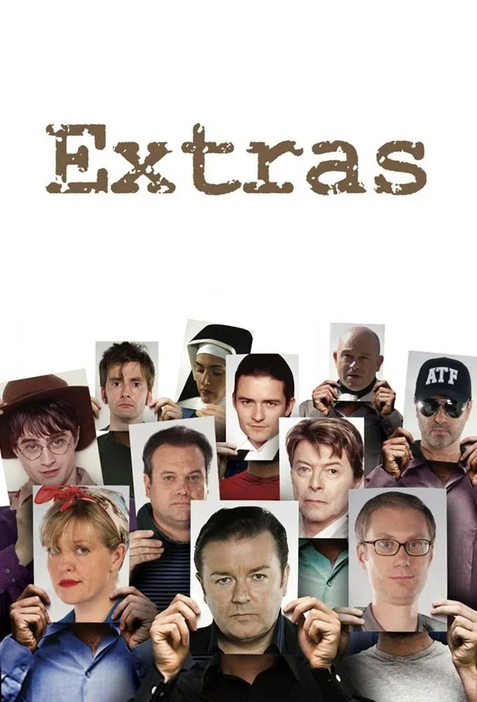 Poster chính thức của phim Phim Hài "Danh Dự (Phần 2)" (Extras - 2005), với sự tham gia của diễn viên Ricky Gervais và Ashley Jensen.