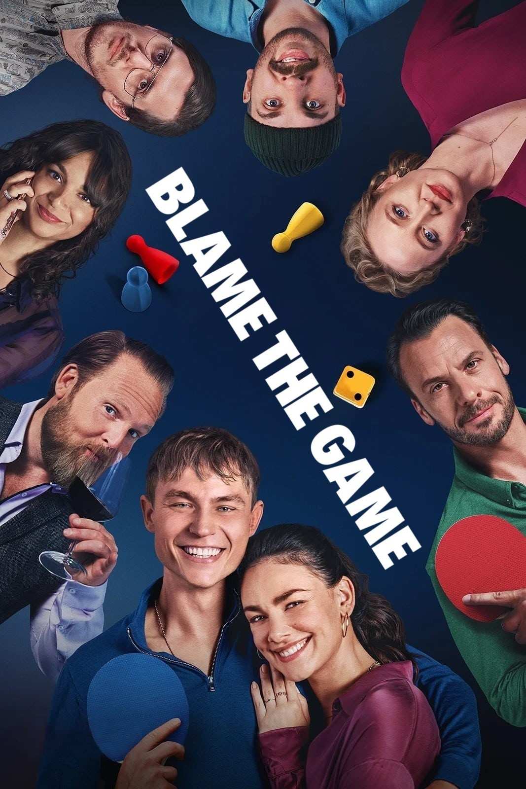 Poster chính thức của phim Phim Hài, Phim Giật Gân "Đành Trách Trò Chơi" (Blame the Game - 2024), với sự tham gia của diễn viên Dennis Mojen và Janina Uhse.