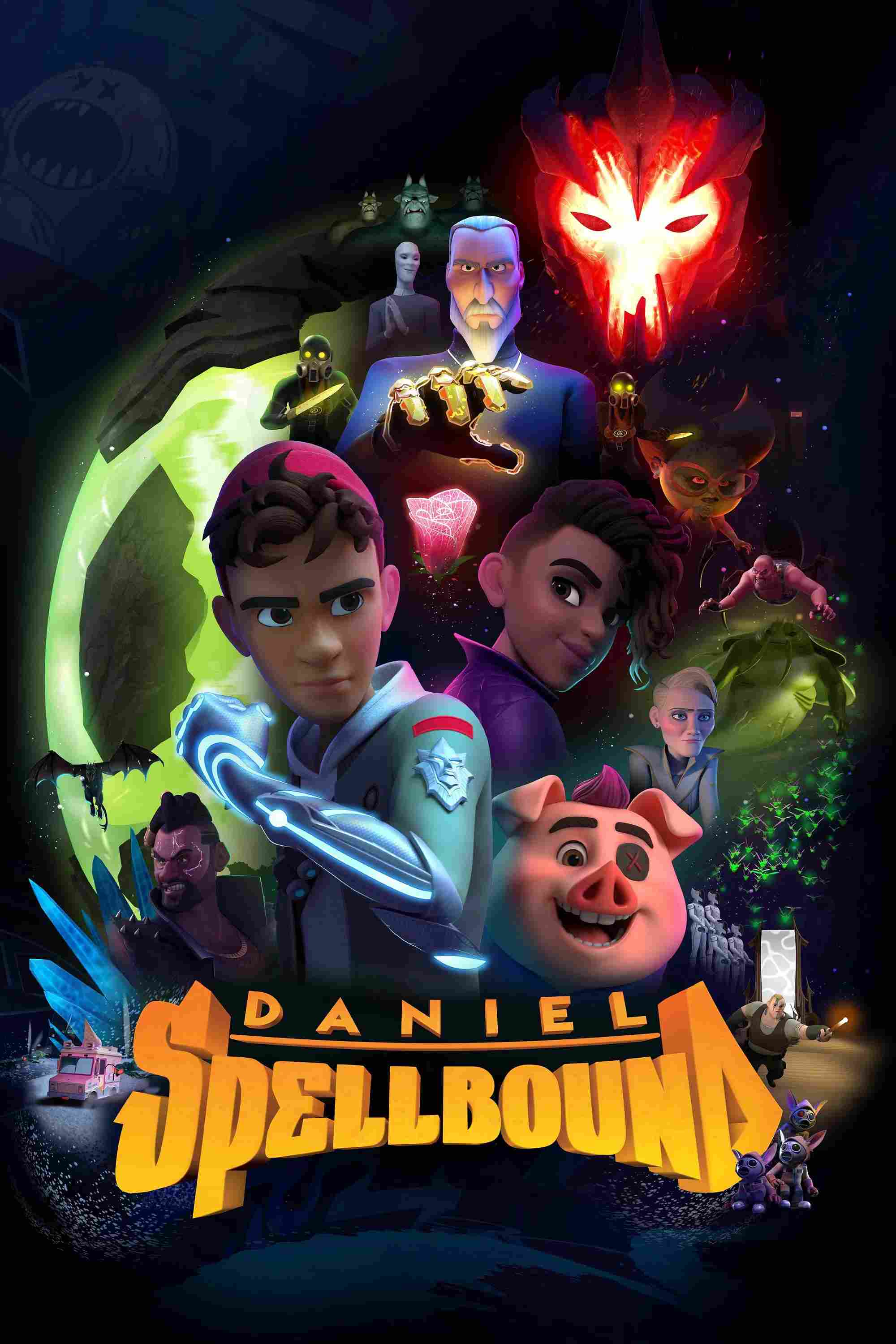 Poster chính thức của phim Phim Hoạt Hình, Phim Hành Động & Phiêu Lưu "Daniel Spellbound" (Daniel Spellbound - 2022), với sự tham gia của diễn viên Alex Barima và Deven Mack.