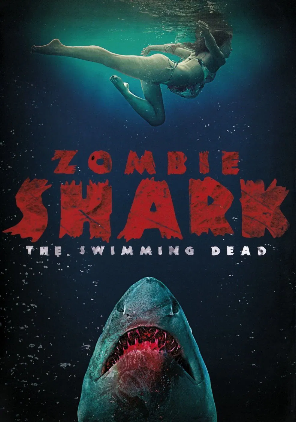 Poster chính thức của phim Phim Kinh Dị, Phim Viễn Tưởng "Đảo Cá Mập" (Zombie Shark - 2015), với sự tham gia của diễn viên Cassie Steele và Jason London.