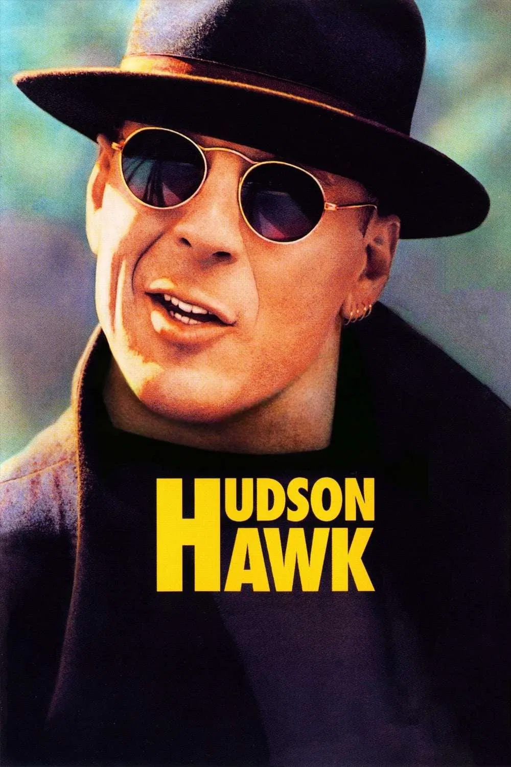 Poster chính thức của phim Phim Hành Động, Phim Phiêu Lưu "Đạo Chích Hudson Hawk" (Hudson Hawk - 1991), với sự tham gia của diễn viên Bruce Willis và Danny Aiello.