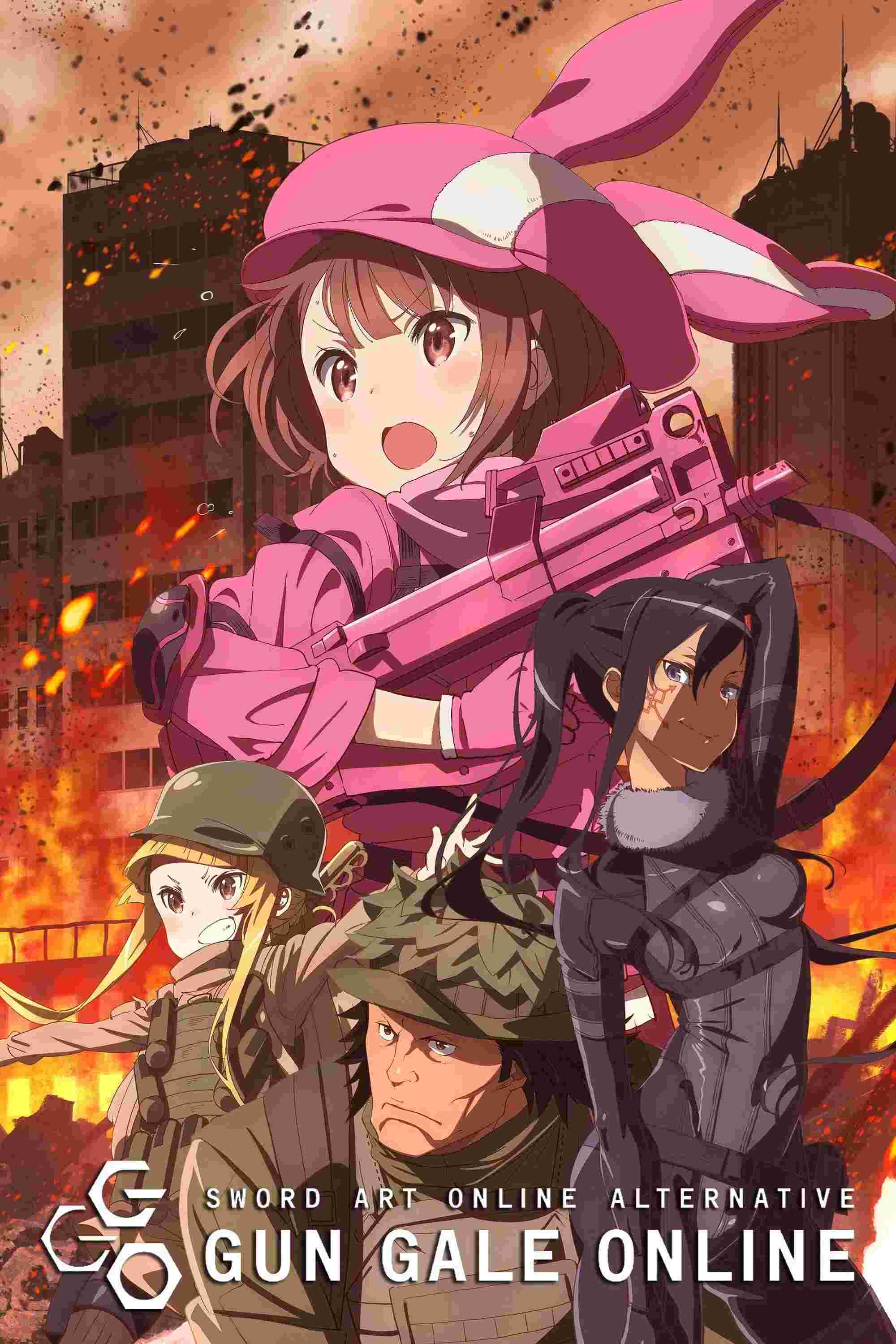 Poster chính thức của phim Phim Hoạt Hình, Phim Hành Động & Phiêu Lưu "Đao Kiếm Thần Vực Gun Gale Online" (Sword Art Online Alternative: Gun Gale Online - 2018), với sự tham gia của diễn viên Tomori Kusunoki và Yoko Hikasa.