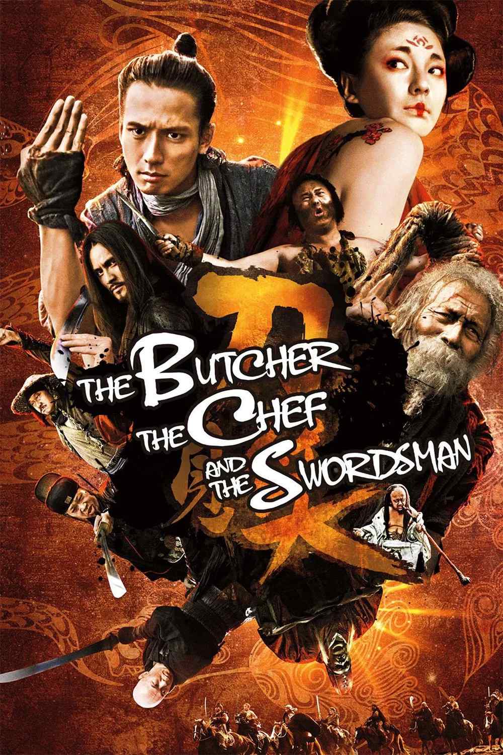 Poster chính thức của phim Phim Hài, Phim Hành Động "Đao Kiến Tiếu" (The Butcher, the Chef, and the Swordsman - 2011), với sự tham gia của diễn viên Masanobu Ando và Trương Vũ Kỳ.