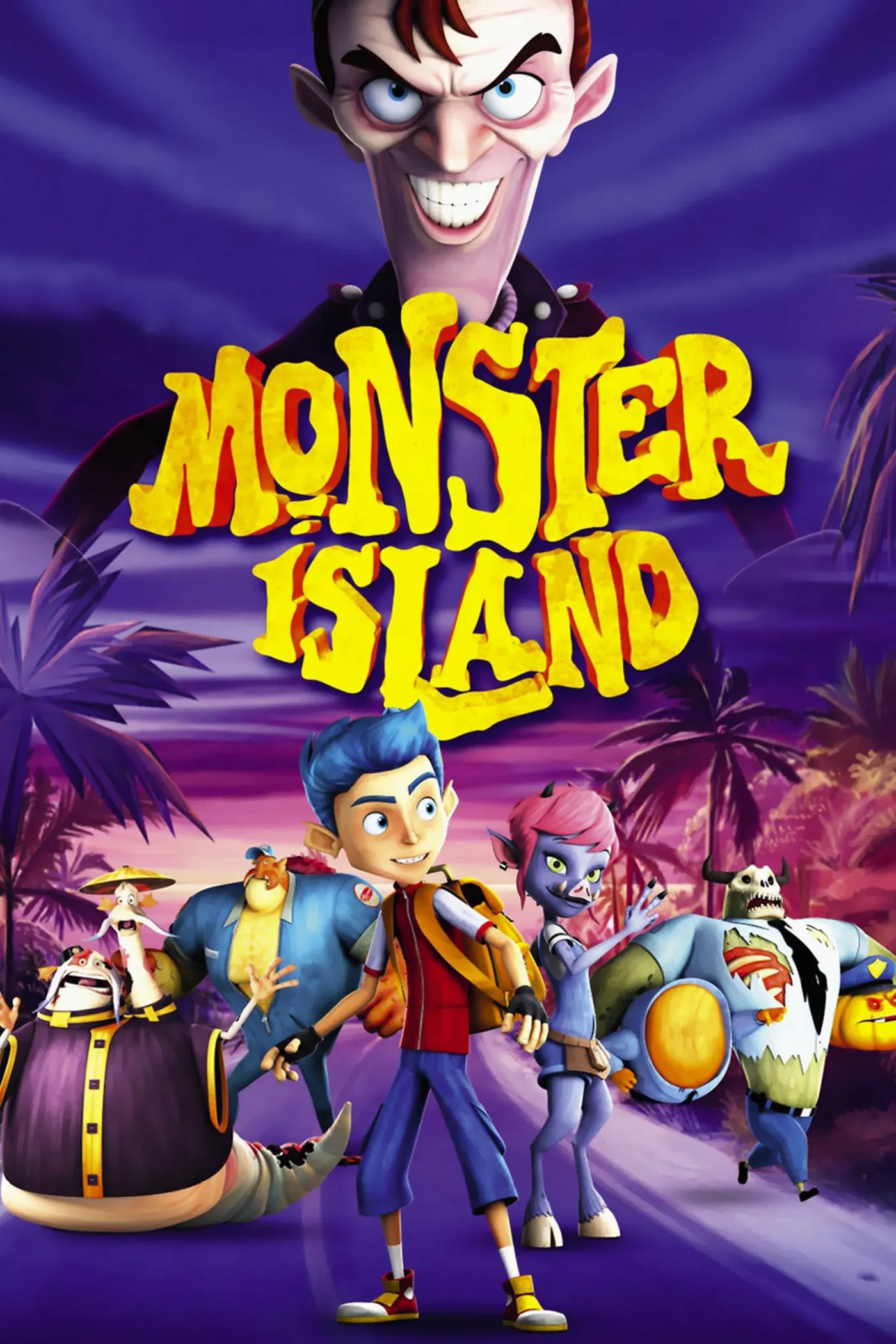 Poster chính thức của phim Phim Hoạt Hình, Phim Phiêu Lưu "Đảo quái vật" (Monster Island - 2017), với sự tham gia của diễn viên Nancy Sullivan và Katie Leigh.