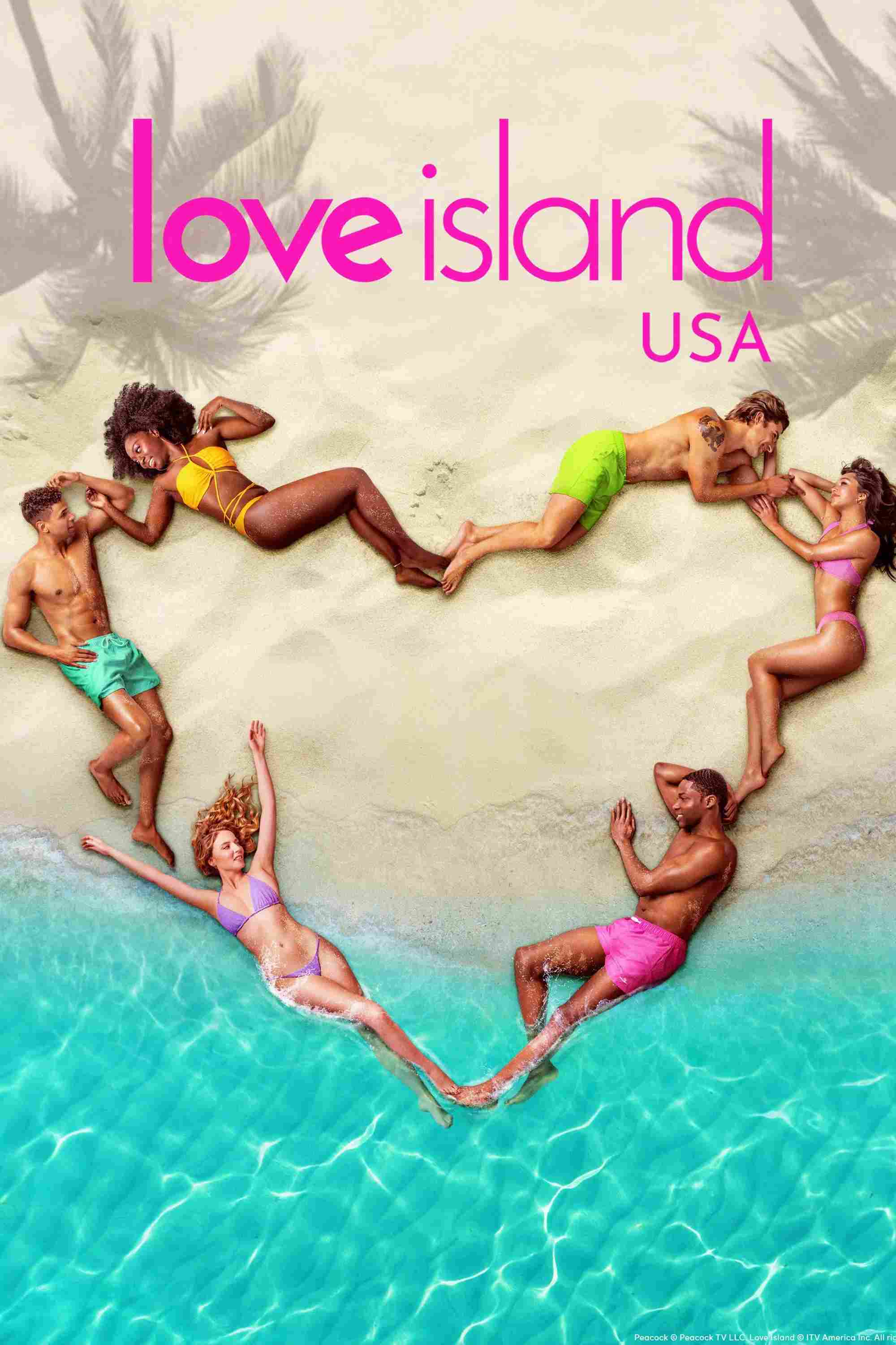 Poster chính thức của phim Truyền Hình Thực Tế "Đảo tình yêu Hoa Kỳ (Phần 2)" (Love Island - 2019), với sự tham gia của diễn viên Iain Stirling và Ariana Madix.