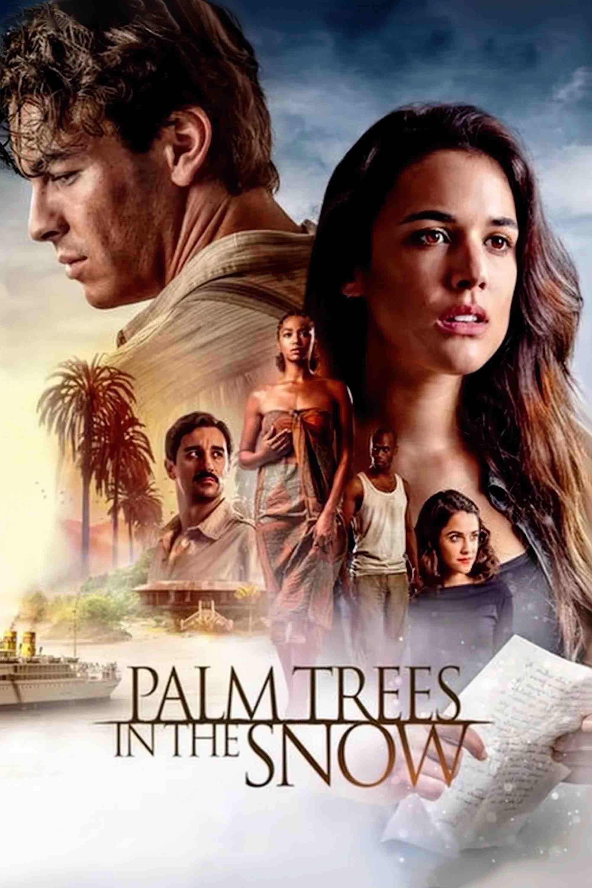 Poster chính thức của phim Phim Tâm Lý, Phim Lịch Sử "Đảo Tình Yêu" (Palm Trees in the Snow - 2015), với sự tham gia của diễn viên Mario Casas và Adriana Ugarte.