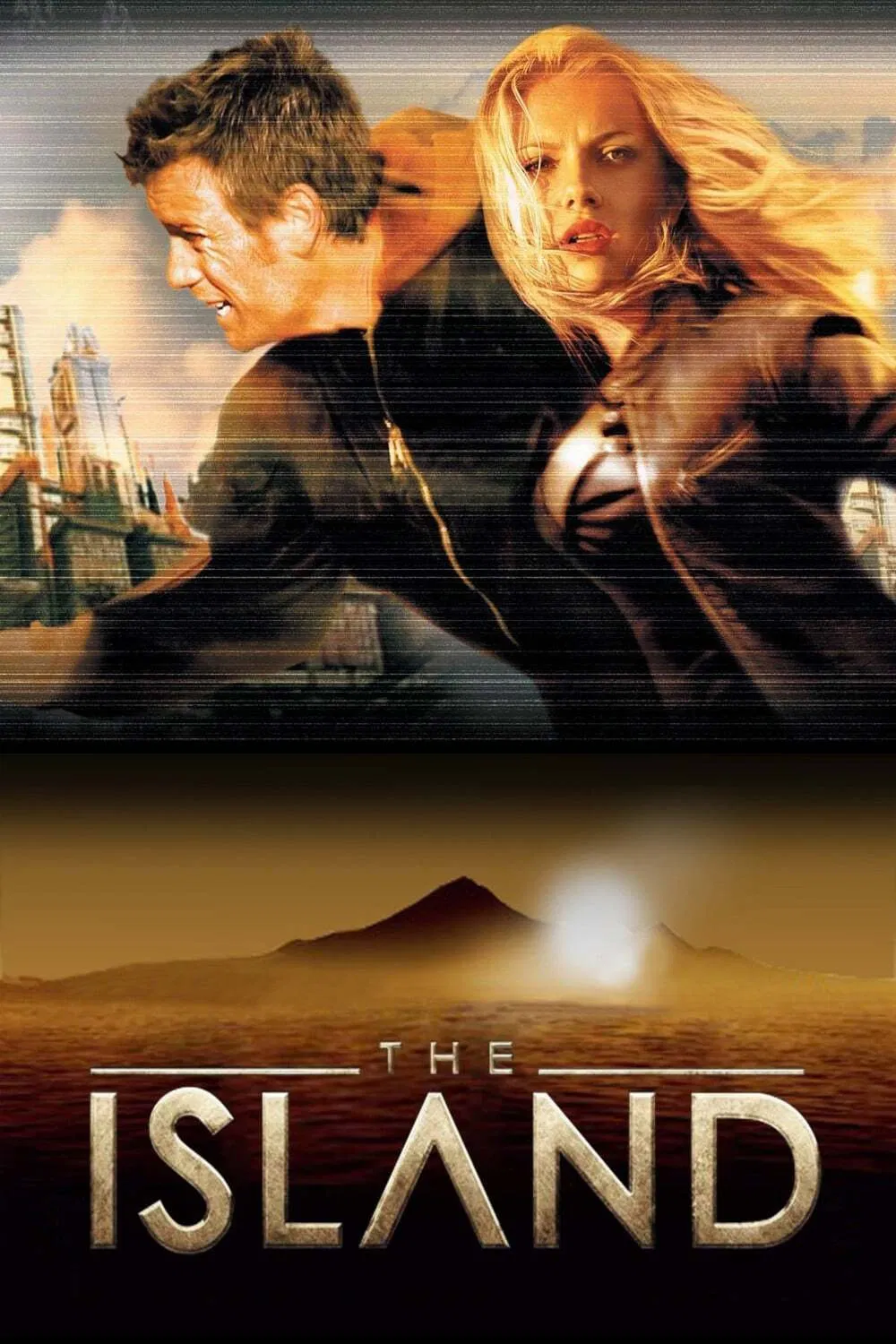 Poster chính thức của phim Phim Hành Động, Phim Giật Gân "Đảo Vô Hình" (The Island - 2005), với sự tham gia của diễn viên Ewan McGregor và Scarlett Johansson.