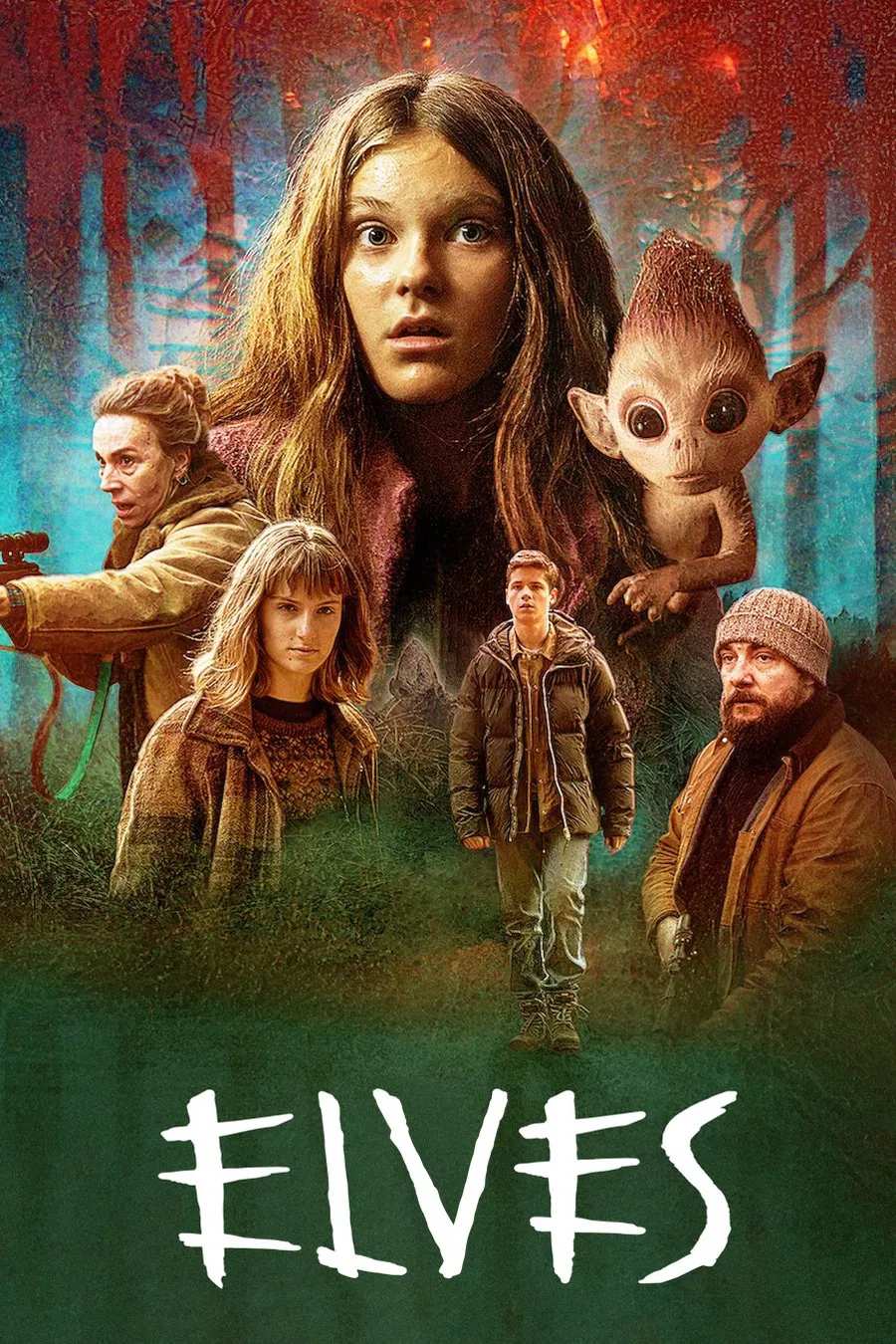 Poster chính thức của phim Phim Tâm Lý, Phim Bí Ẩn "Đảo yêu tinh" (Elves - 2021), với sự tham gia của diễn viên Vivelill Søgaard Holm và Ann Eleonora Jørgensen.
