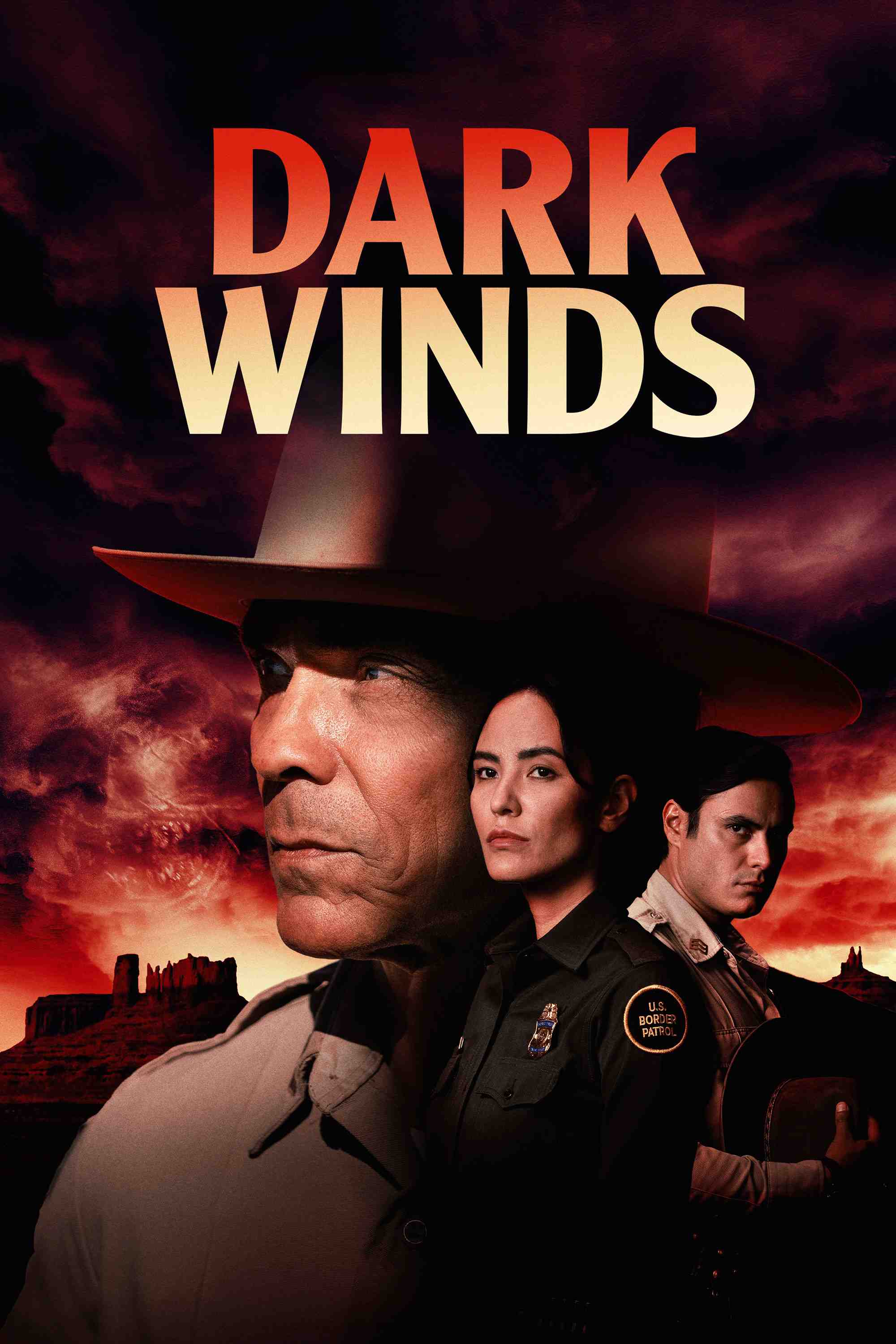 Poster chính thức của phim Phim Hình Sự, Phim Tâm Lý "Dark Winds (Phần 2)" (Dark Winds - 2022), với sự tham gia của diễn viên Zahn McClarnon và Kiowa Gordon.