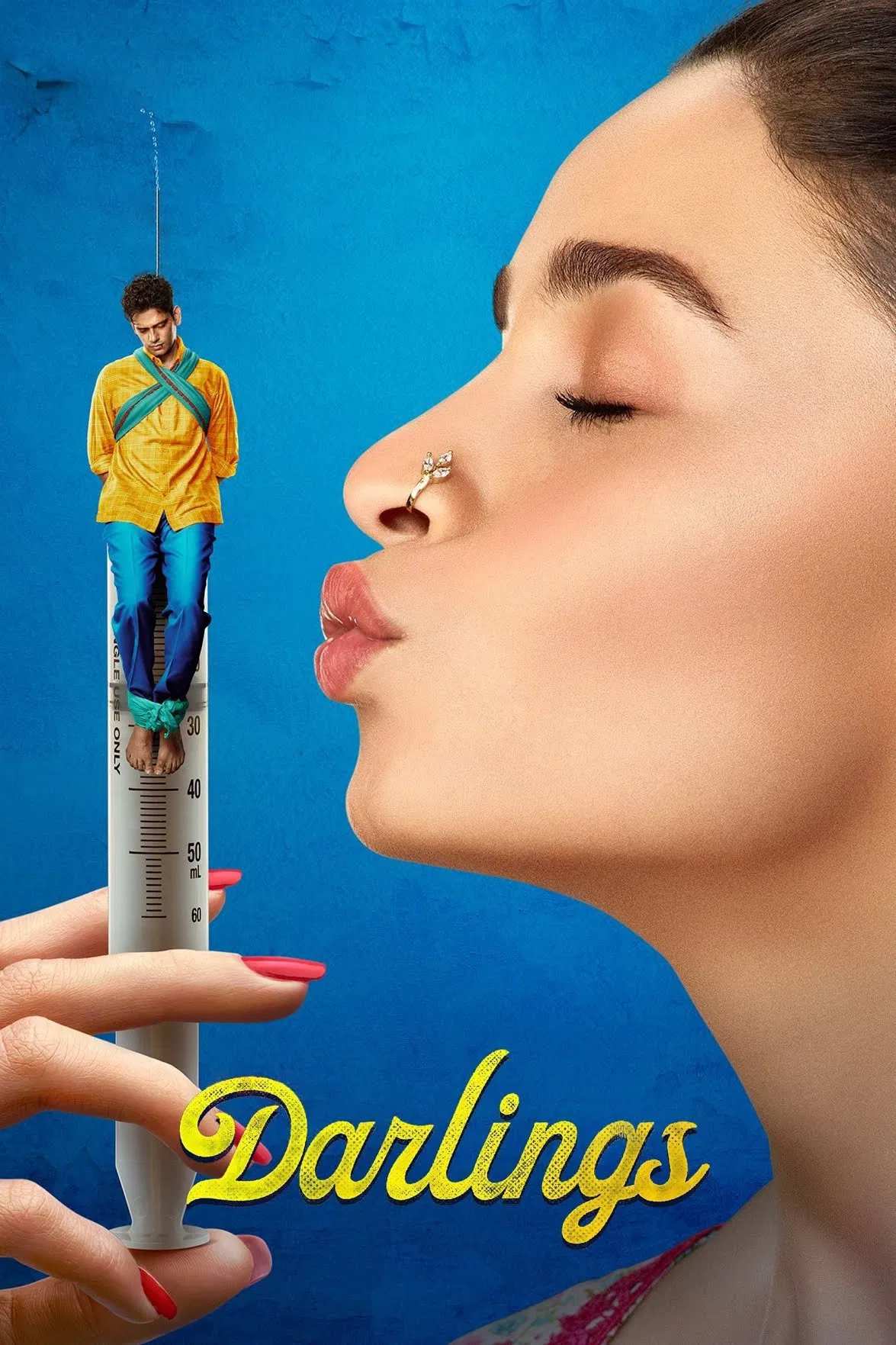 Poster chính thức của phim Phim Hài, Phim Hình Sự "Darlings" (Darlings - 2022), với sự tham gia của diễn viên Alia Bhatt và Shefali Shah.