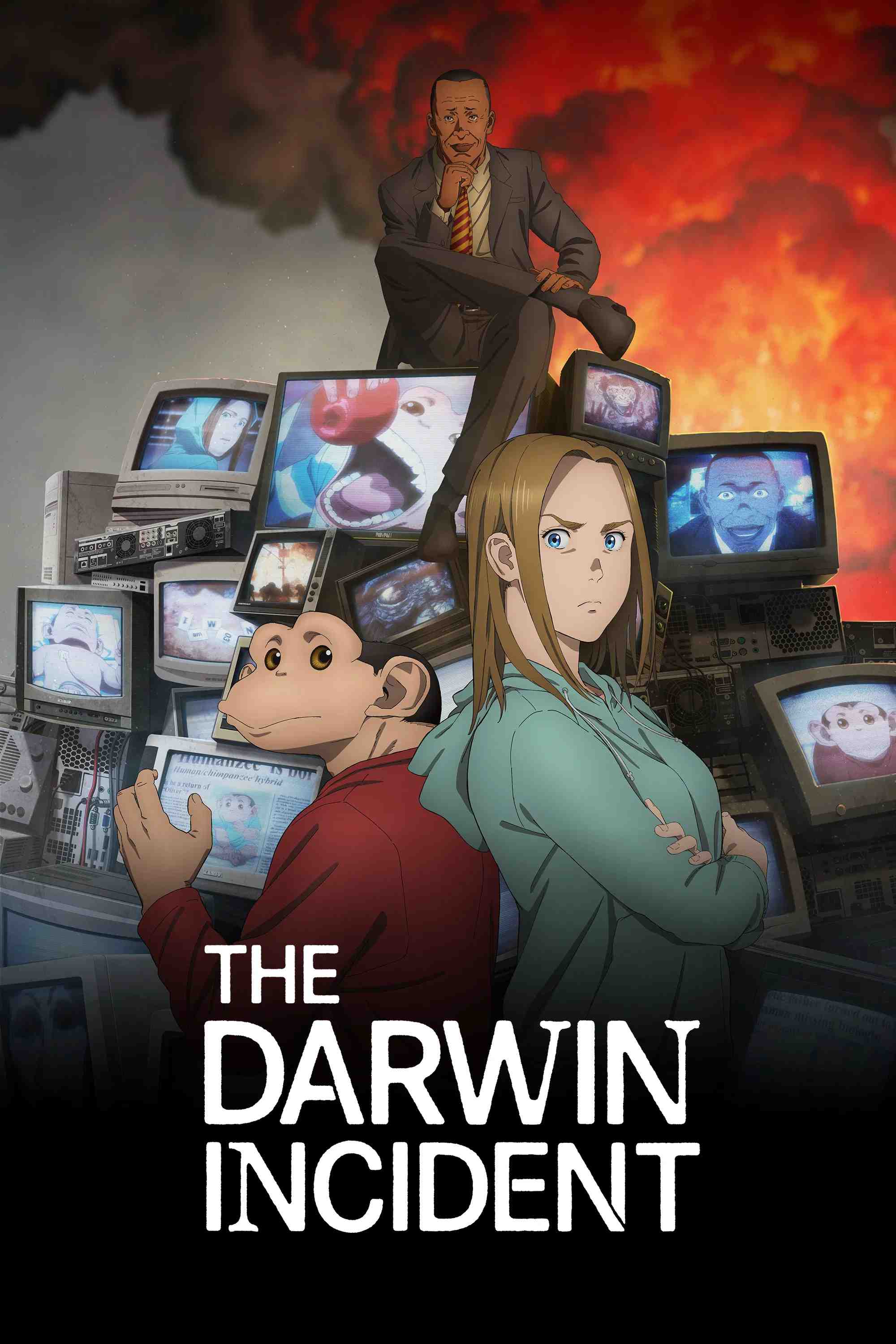 Poster chính thức của phim Phim Hoạt Hình, Phim Viễn Tưởng & Giả Tưởng "Darwin Jihen" (The Darwin Incident - 2026), với sự tham gia của diễn viên Atsumi Tanezaki và Mitsuho Kambe.