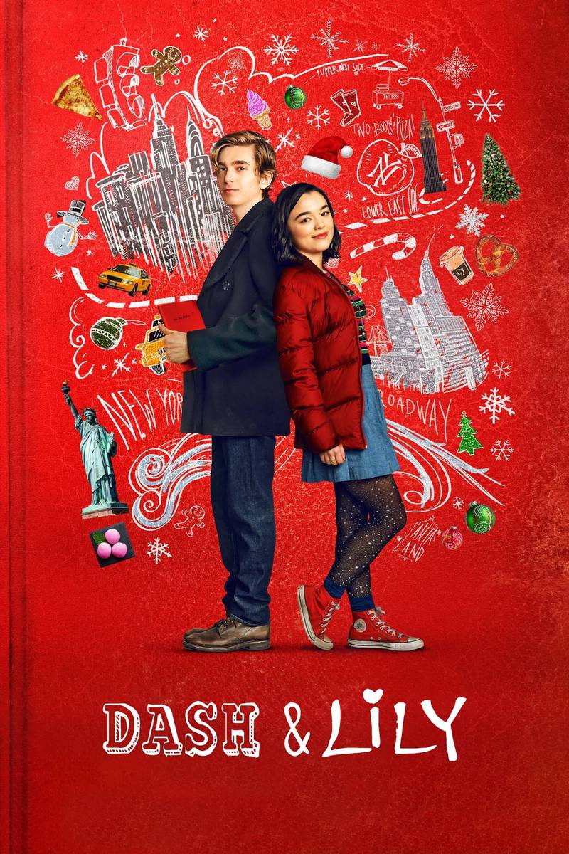Poster chính thức của phim Phim Hài, Phim Tâm Lý "Dash và Lily" (Dash & Lily - 2020), với sự tham gia của diễn viên Austin Abrams và Midori Francis.