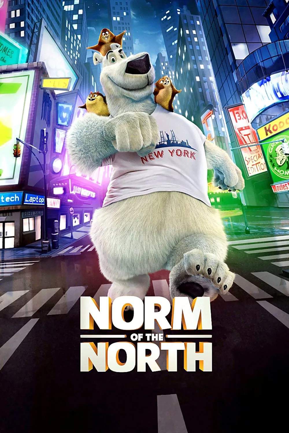 Poster chính thức của phim Phim Phiêu Lưu, Phim Hoạt Hình "Đầu Gấu Bắc Cực" (Norm of the North - 2016), với sự tham gia của diễn viên Rob Schneider và Heather Graham.