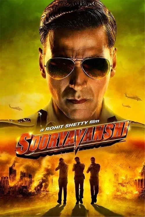 Poster chính thức của phim Phim Hành Động, Phim Hình Sự "Đậu nành" (Sooryavanshi - 2021), với sự tham gia của diễn viên Akshay Kumar và Katrina Kaif.