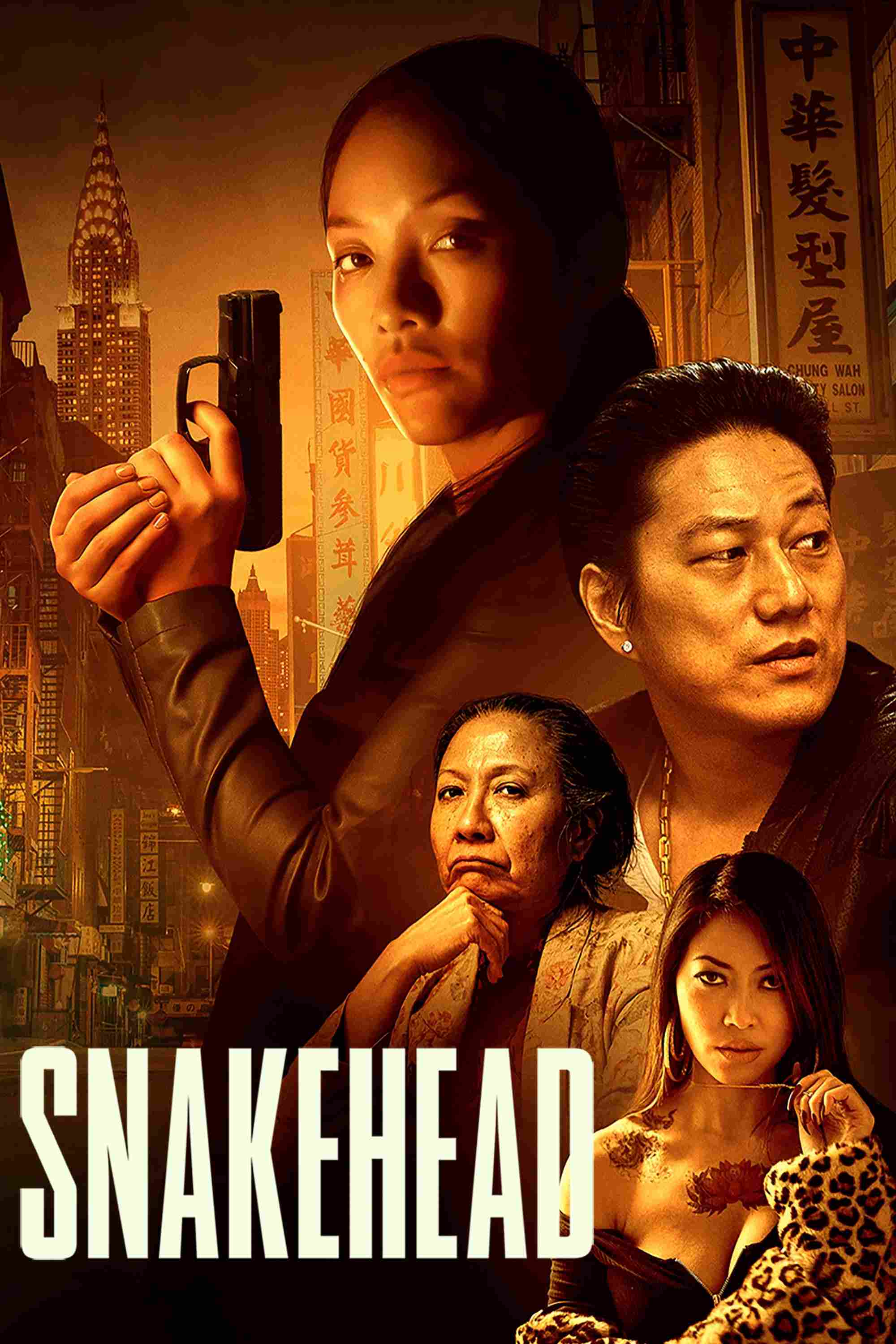 Poster chính thức của phim Phim Hành Động, Phim Tâm Lý "Đầu Rắn" (Snakehead - 2021), với sự tham gia của diễn viên Shuya Chang và Jade Wu.