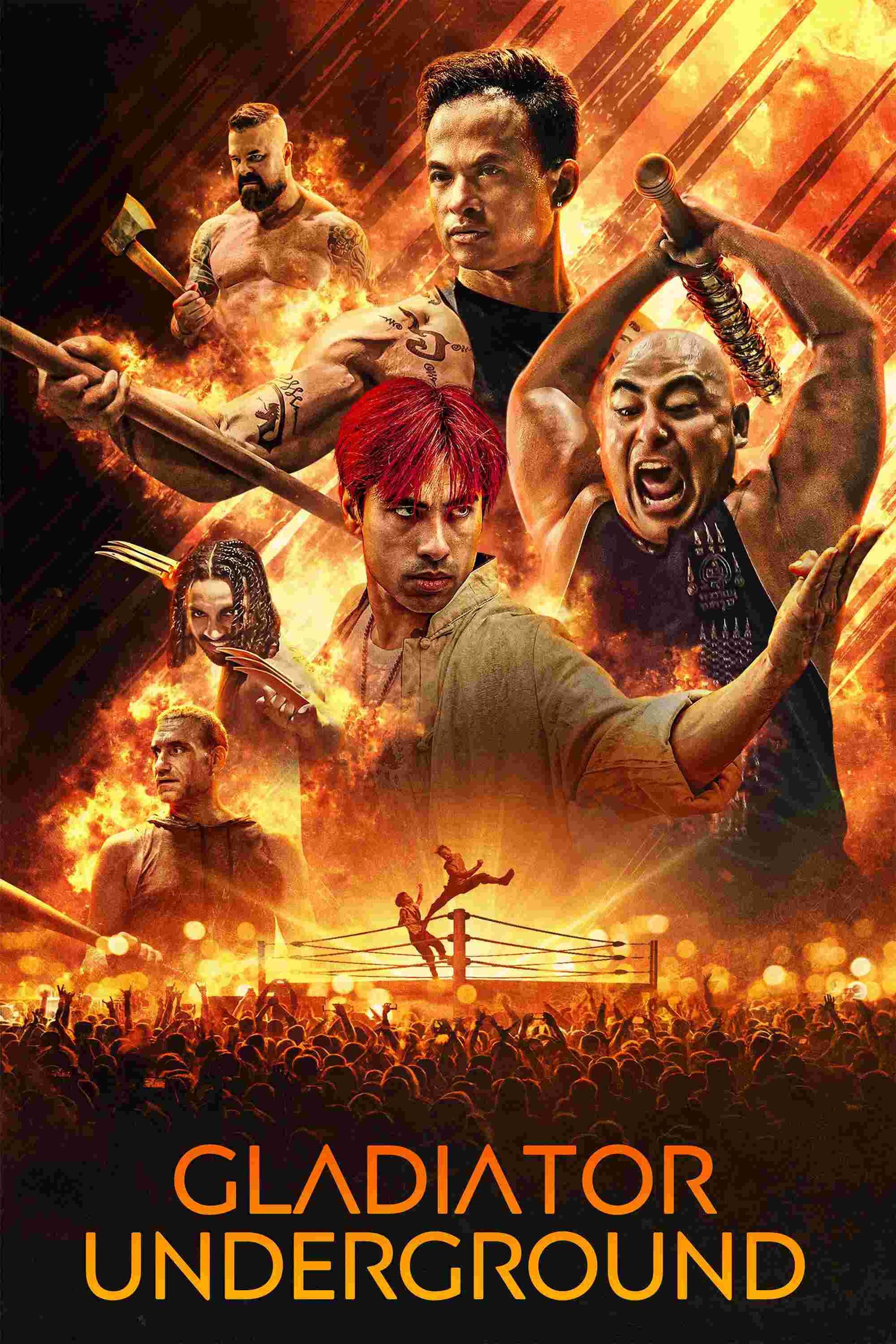 Poster chính thức của phim Phim Hành Động "Đấu sĩ ngầm" (Gladiator Underground - 2025), với sự tham gia của diễn viên D.Y. Sao và Andy Le.