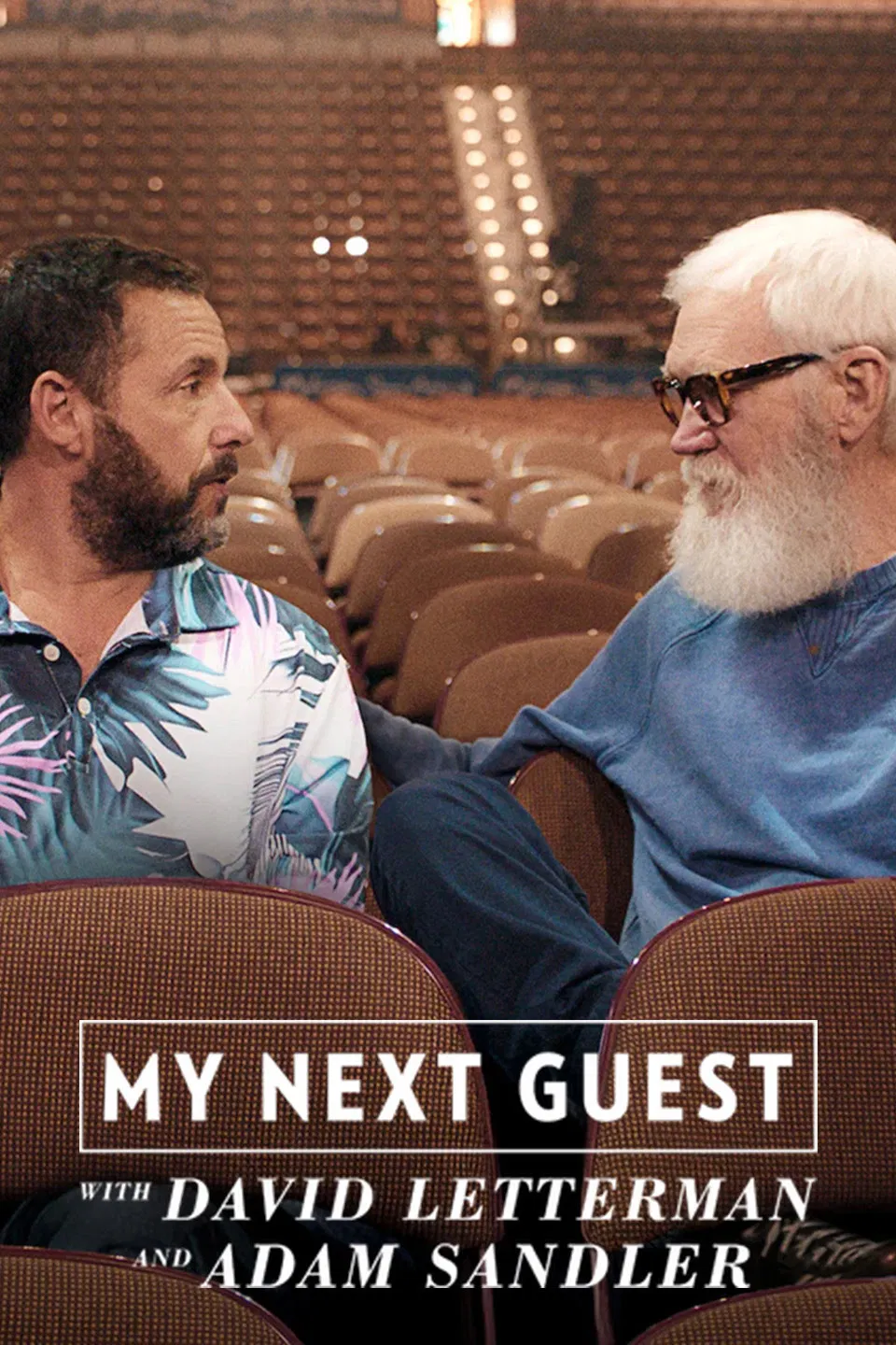 Poster chính thức của phim Phim Tài Liệu "David Letterman Vị Khách Tiếp Theo Là Adam Sandler" (My Next Guest with David Letterman and Adam Sandler - 2025), với sự tham gia của diễn viên David Letterman và Adam Sandler.