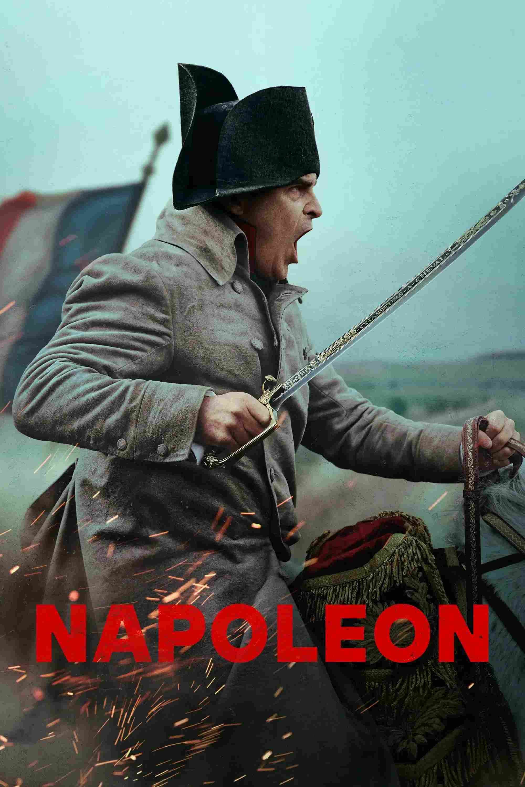 Poster chính thức của phim Phim Lịch Sử, Phim Chiến Tranh "Đế Chế Napoleon" (Napoleon - 2023), với sự tham gia của diễn viên Joaquin Phoenix và Vanessa Kirby.