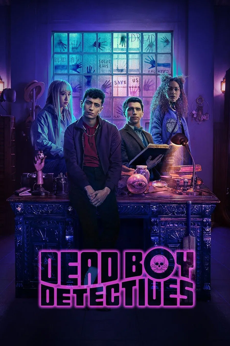 Poster chính thức của phim Phim Tâm Lý, Phim Bí Ẩn "Dead Boy Detectives" (Dead Boy Detectives - 2024), với sự tham gia của diễn viên George Rexstrew và Jayden Revri.