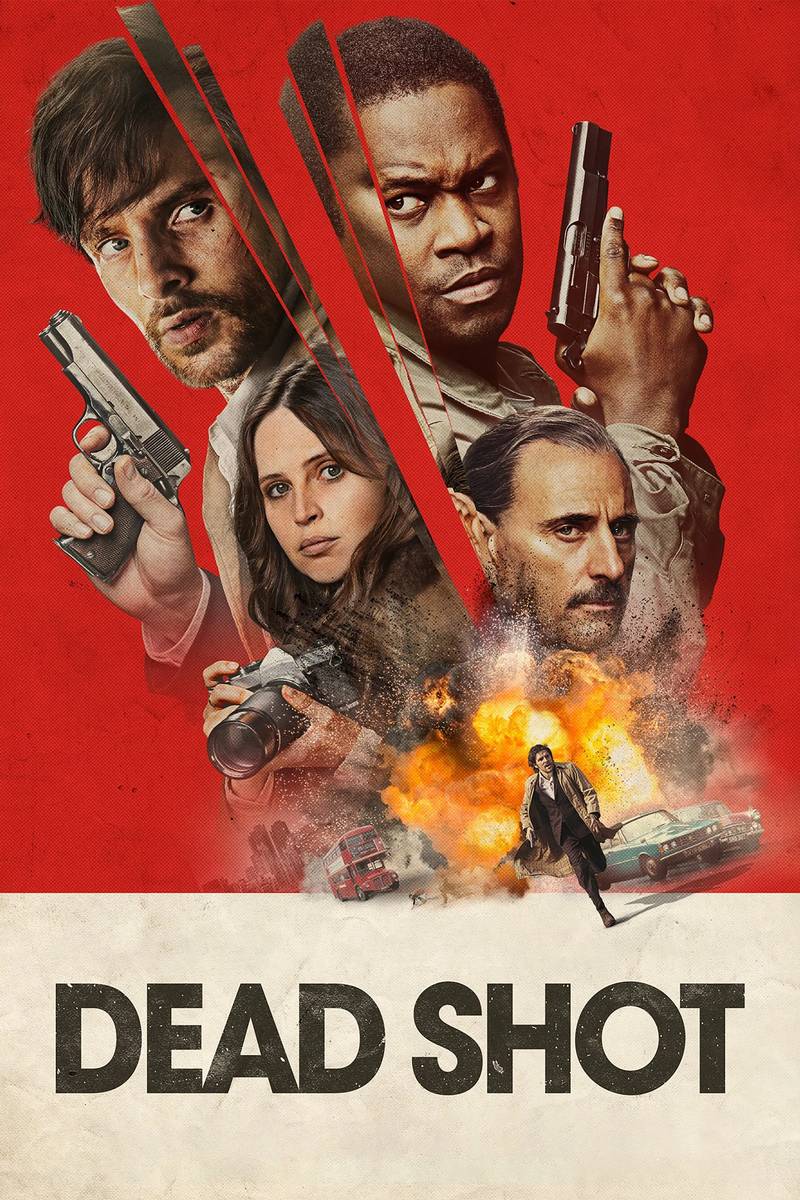 Poster chính thức của phim Phim Hành Động, Phim Giật Gân "Dead Shot" (Dead Shot - 2023), với sự tham gia của diễn viên Colin Morgan và Aml Ameen.