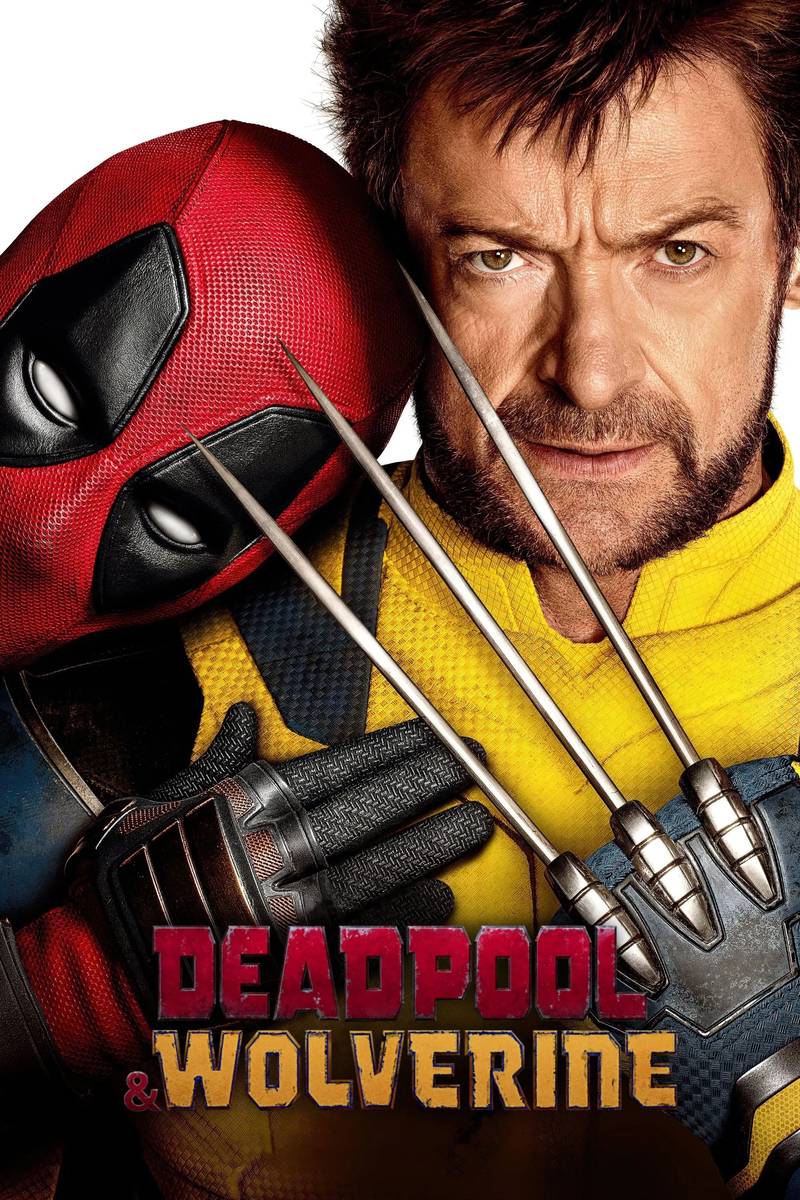 Poster chính thức của phim Phim Hành Động, Phim Hài "Deadpool Và Wolverine" (Deadpool & Wolverine - 2024), với sự tham gia của diễn viên Ryan Reynolds và Hugh Jackman.