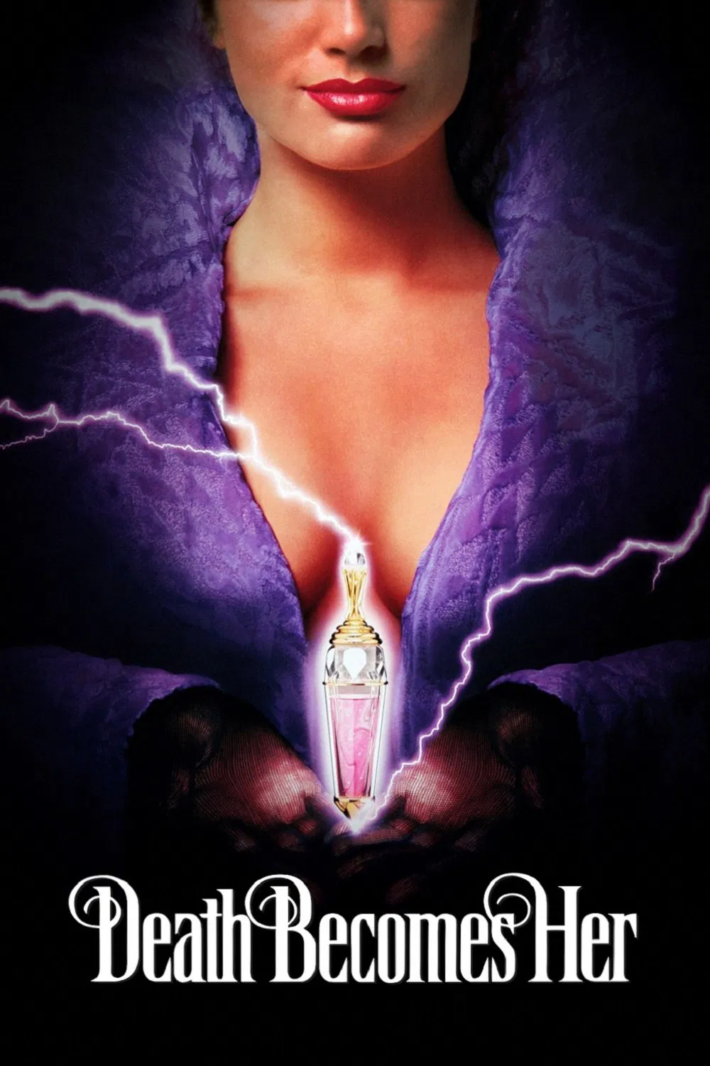 Poster chính thức của phim Phim Hài, Phim Giả Tượng "Death Becomes Her" (Death Becomes Her - 1992), với sự tham gia của diễn viên Meryl Streep và Goldie Hawn.