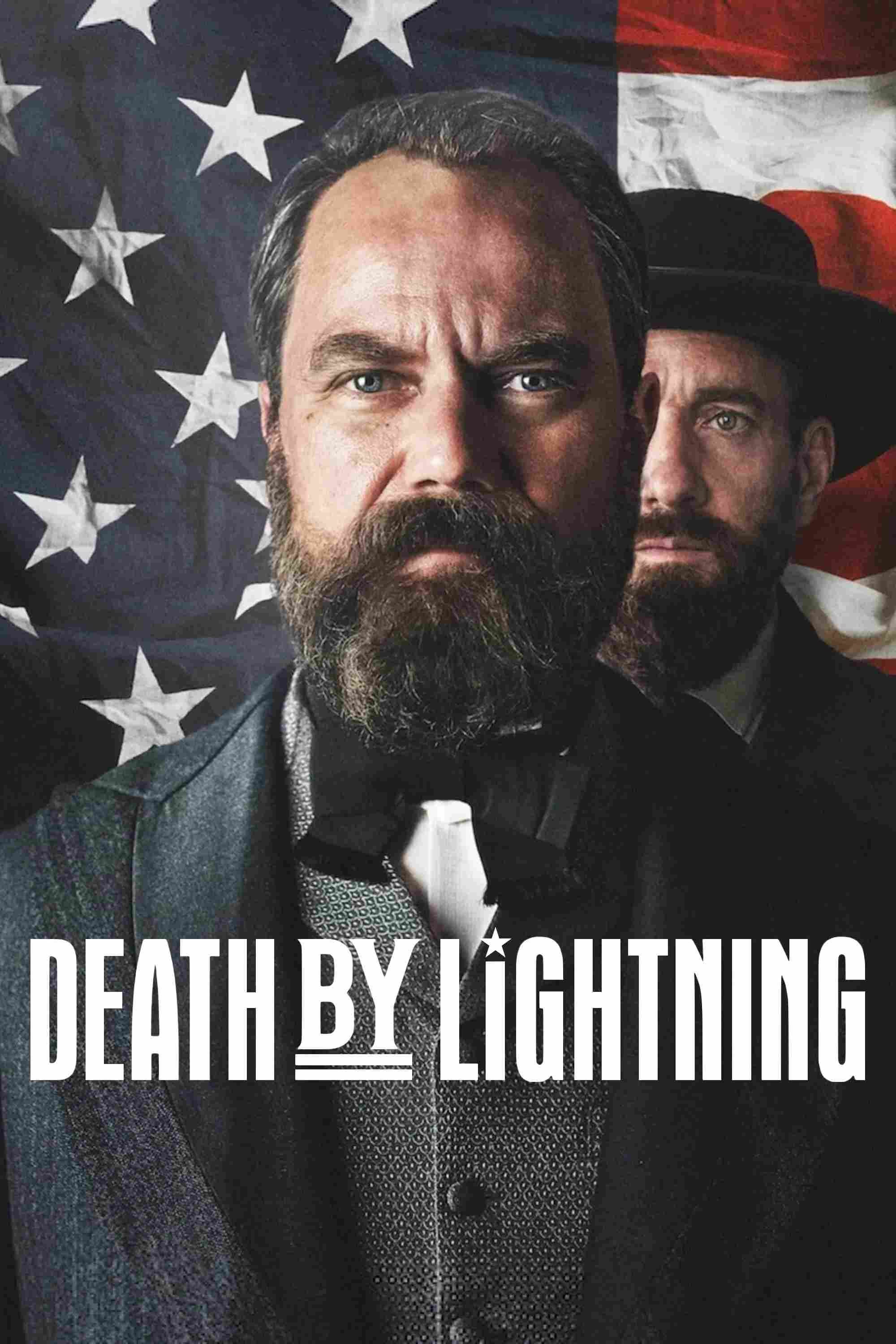 Poster chính thức của phim Phim Tâm Lý, Phim Hình Sự "Death by Lightning" (Death by Lightning - 2025), với sự tham gia của diễn viên Michael Shannon và Matthew Macfadyen.