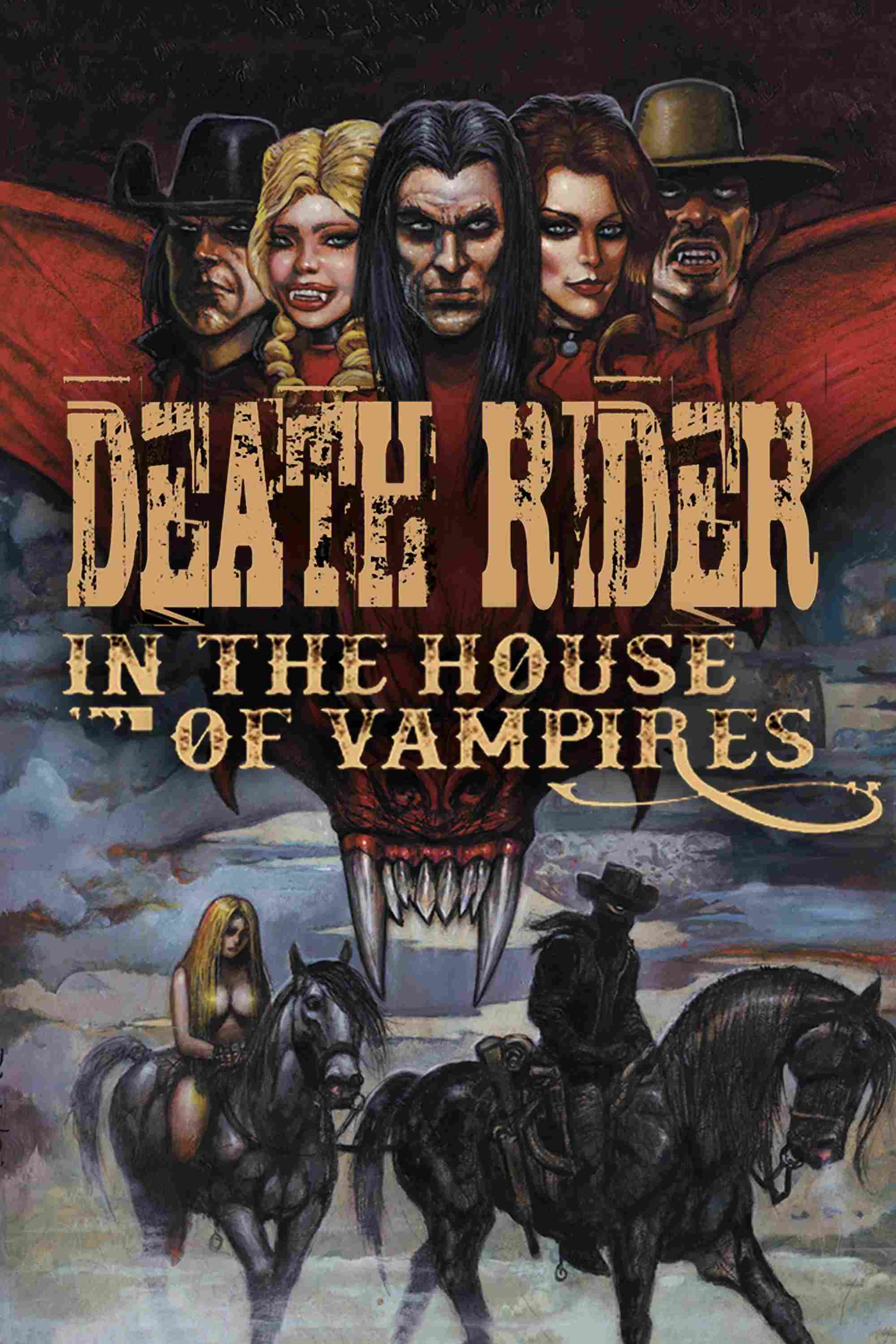 Poster chính thức của phim Phim Kinh Dị, Phim Miền Tây "Death Rider Trong Ngôi Nhà Của Ma Cà Rồng" (Death Rider in the House of Vampires - 2021), với sự tham gia của diễn viên Devon Sawa và Kim Director.