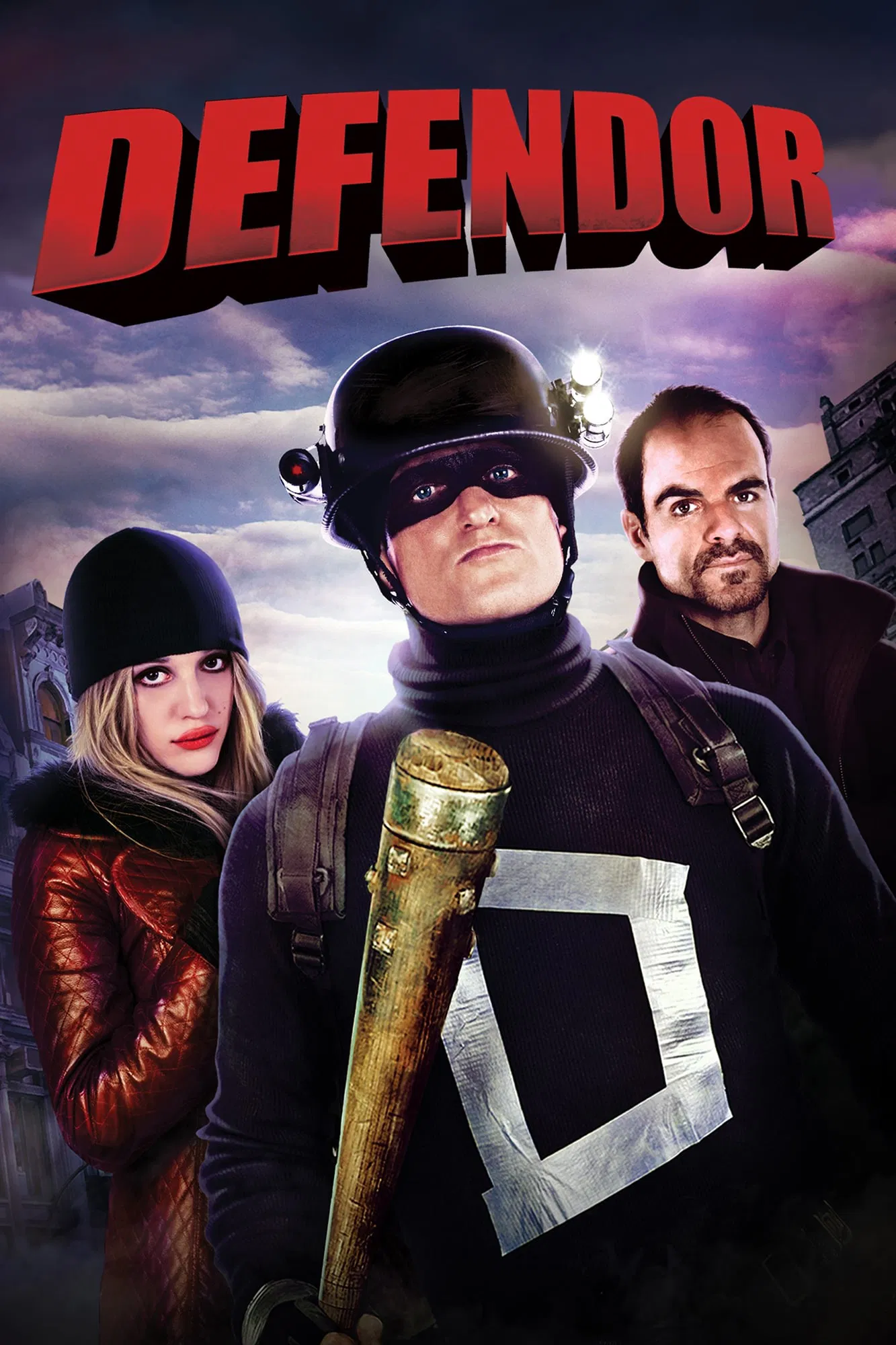 Poster chính thức của phim Phim Tâm Lý, Phim Hành Động "Defendor" (Defendor - 2009), với sự tham gia của diễn viên Woody Harrelson và Kat Dennings.