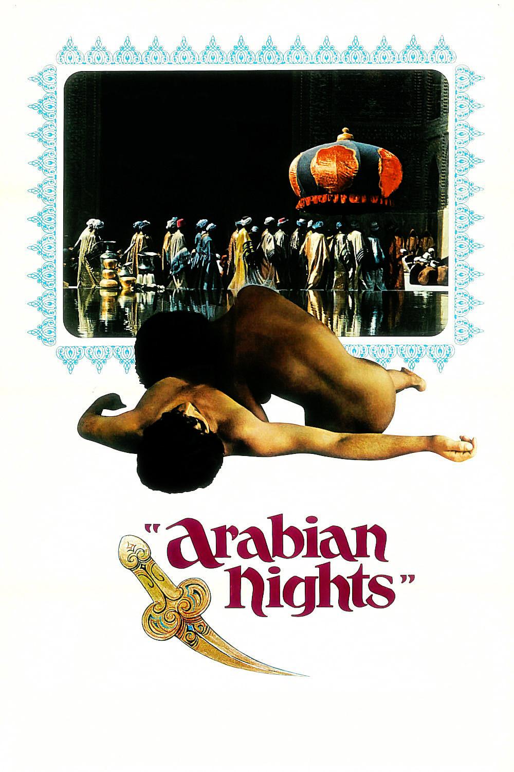 Poster chính thức của phim Phim Phiêu Lưu, Phim Giả Tượng "Đêm Ả Rập" (Arabian Nights - 1974), với sự tham gia của diễn viên Ninetto Davoli và Franco Citti.