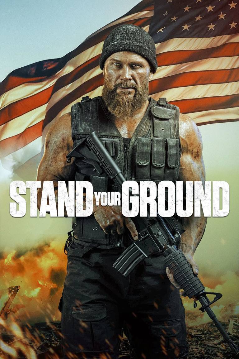 Poster chính thức của phim Phim Hành Động, Phim Giật Gân "Đêm Báo Thù" (Stand Your Ground - 2025), với sự tham gia của diễn viên Daniel Stisen và Peter Stormare.