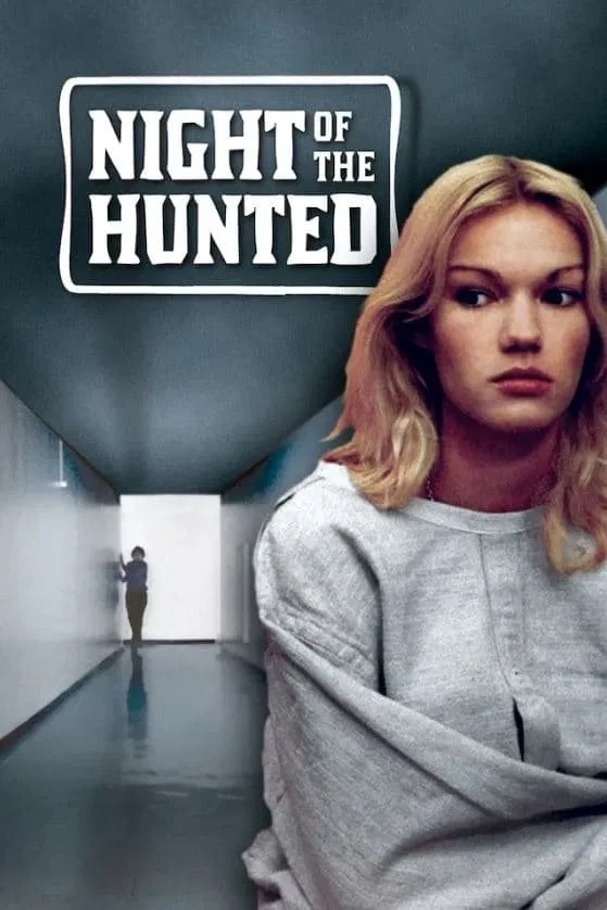 Poster chính thức của phim Phim Kinh Dị, Phim Giật Gân "Đêm của kẻ bị săn đuổi" (The Night of the Hunted - 1980), với sự tham gia của diễn viên Brigitte Lahaie và Alain Duclos.