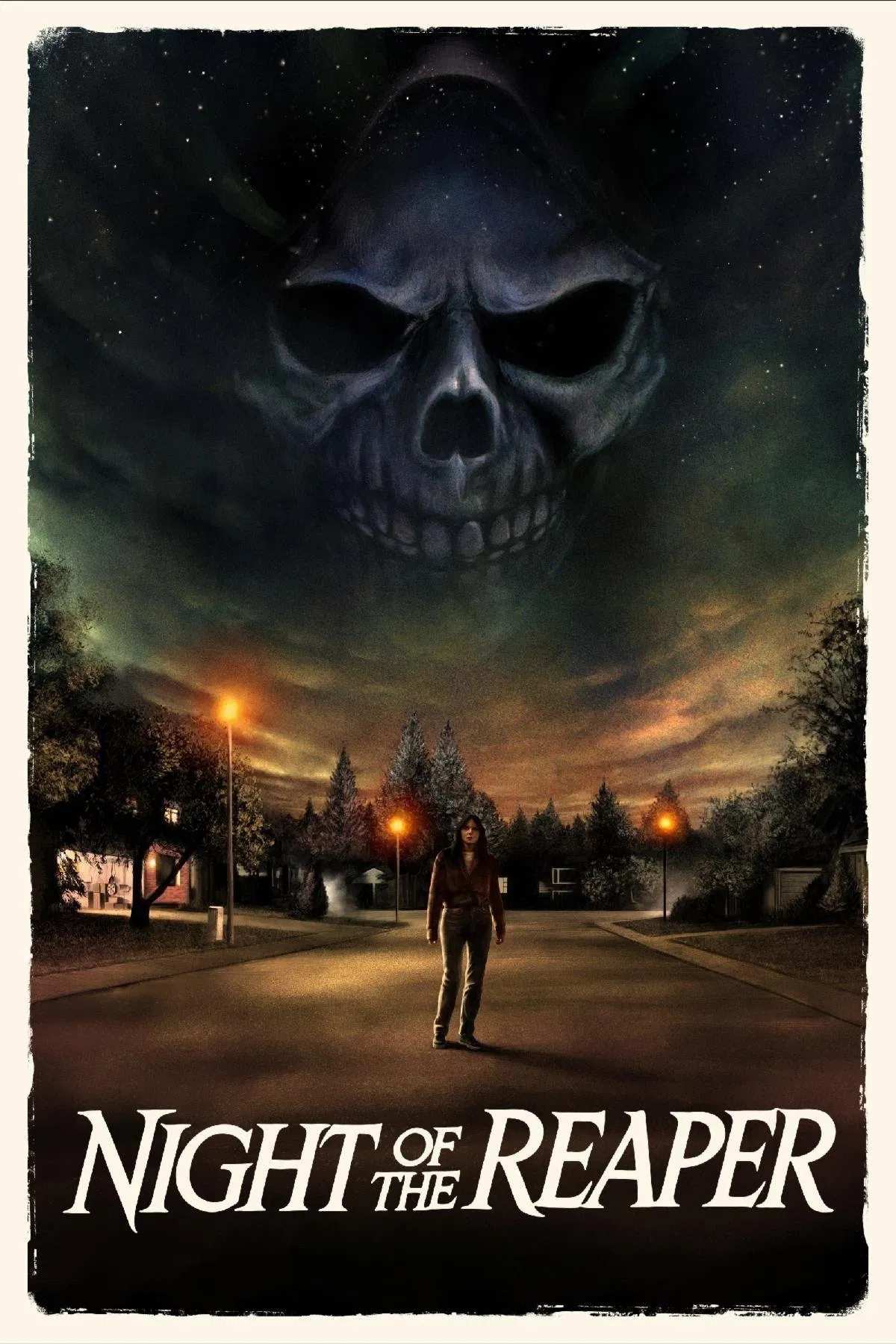 Poster chính thức của phim Phim Kinh Dị, Phim Giật Gân "Đêm Của Thần Chết" (Night of the Reaper - 2025), với sự tham gia của diễn viên Jessica Clement và Ryan Robbins.