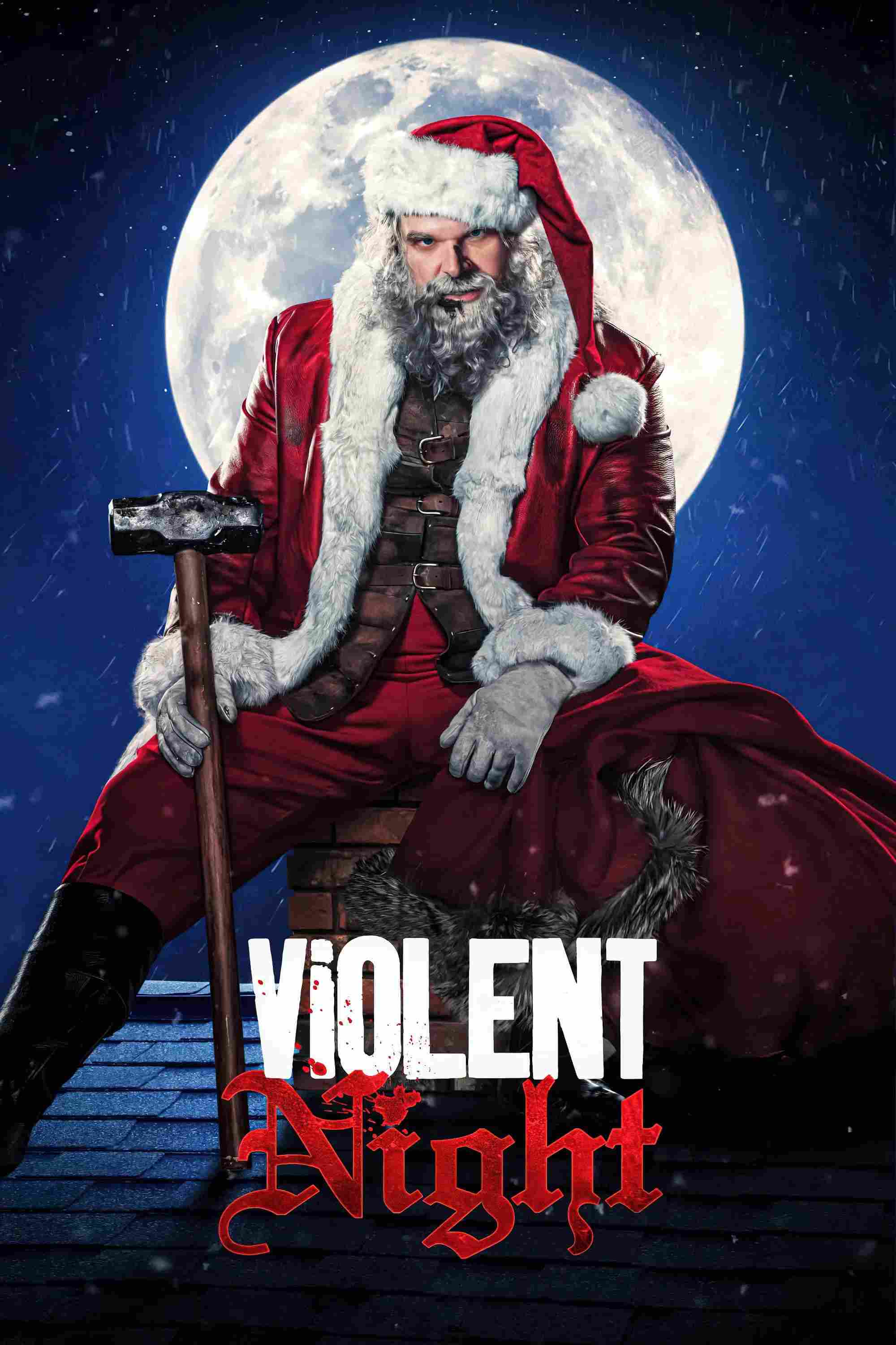 Poster chính thức của phim Phim Hành Động, Phim Hài "Đêm Hung Tàn" (Violent Night - 2022), với sự tham gia của diễn viên David Harbour và John Leguizamo.
