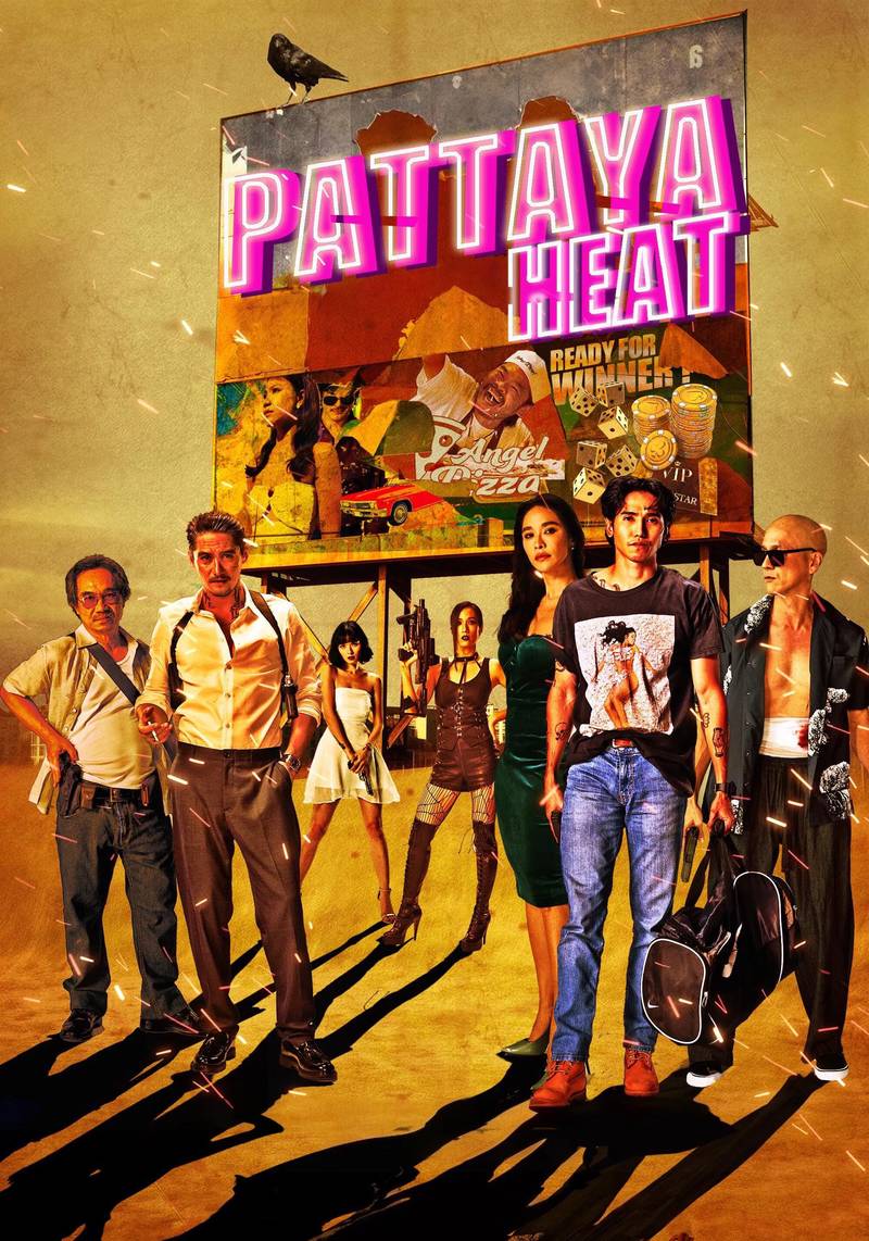 Poster chính thức của phim Phim Hành Động, Phim Hình Sự "Đêm Không Ngủ ở Pattaya" (Pattaya Heat - 2024), với sự tham gia của diễn viên Ananda Everingham và Jirayu Thantrakul.