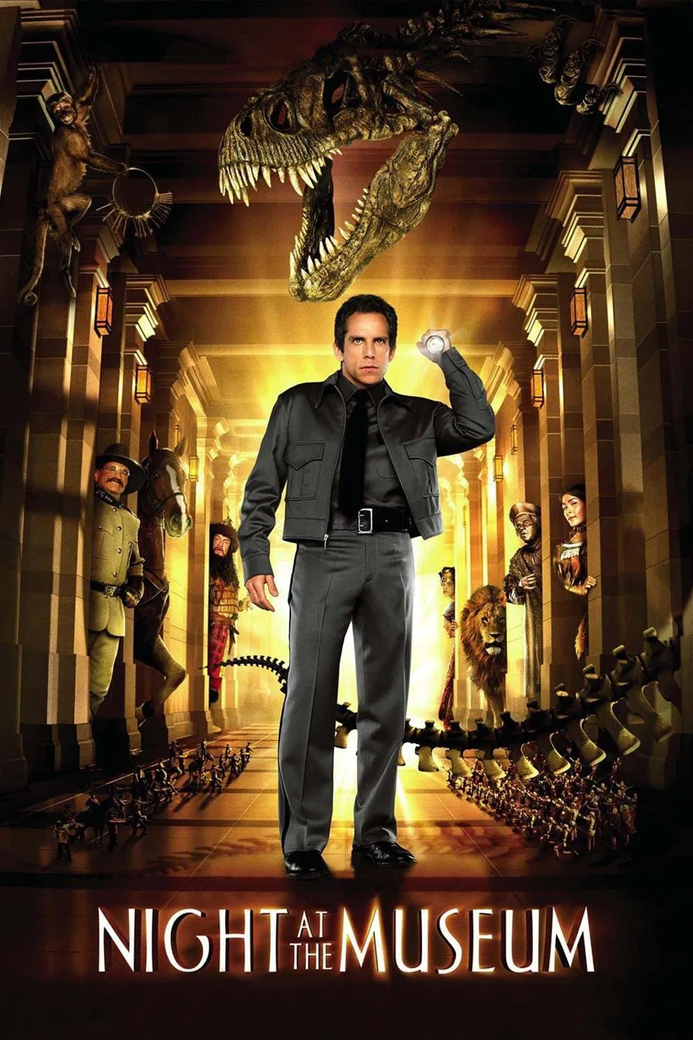 Poster chính thức của phim Phim Hành Động, Phim Phiêu Lưu "Đêm Ở Viện Bảo Tàng" (Night at the Museum - 2006), với sự tham gia của diễn viên Ben Stiller và Carla Gugino.