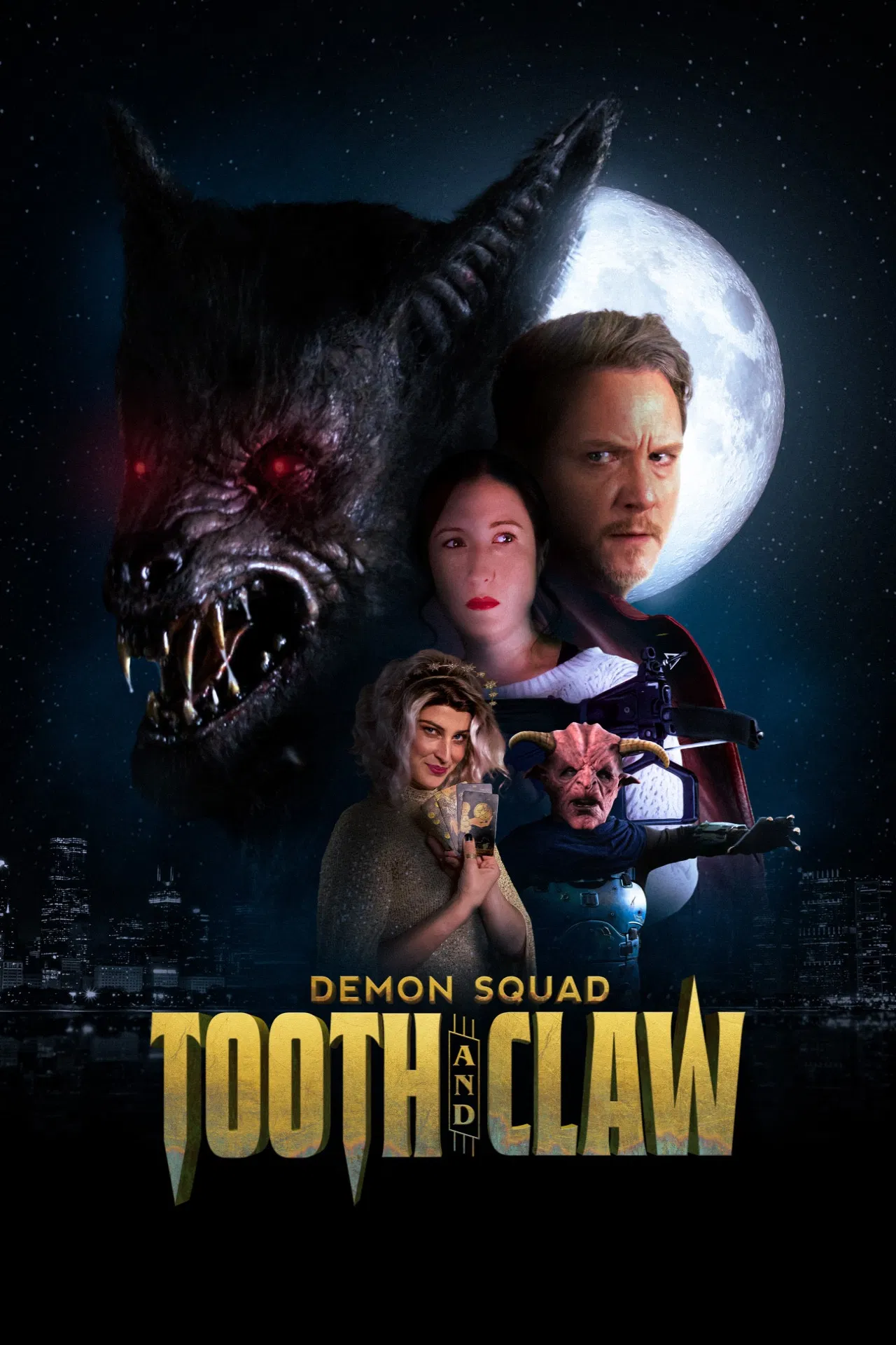 Poster chính thức của phim Phim Giả Tượng, Phim Kinh Dị "Demon Squad: Tooth and Claw" (Demon Squad: Tooth and Claw - 2026), với sự tham gia của diễn viên Khristian Fulmer và Erin Lilley.