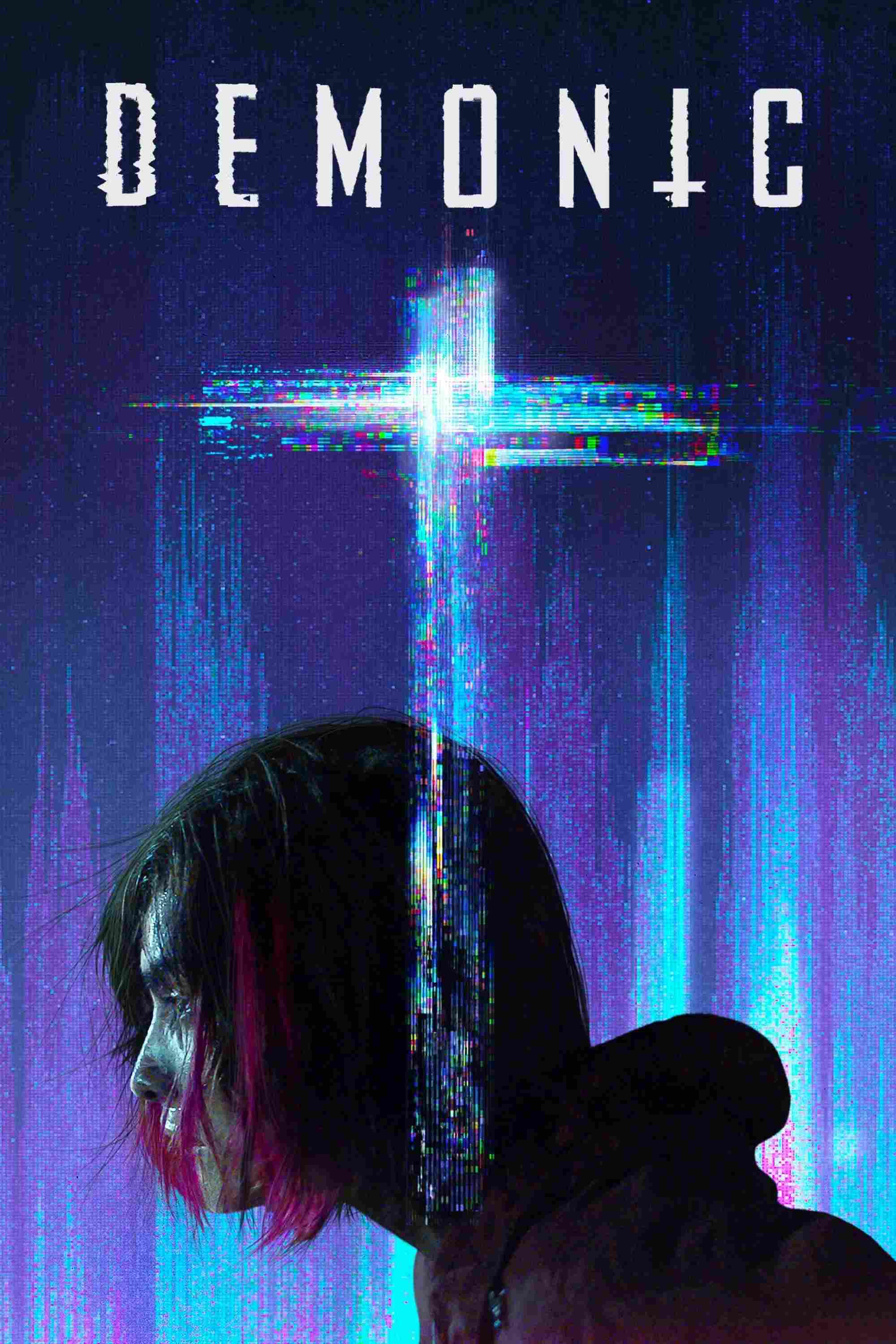 Poster chính thức của phim Phim Tâm Lý, Phim Kinh Dị "Demonic" (Demonic - 2021), với sự tham gia của diễn viên Carly Pope và Nathalie Boltt.