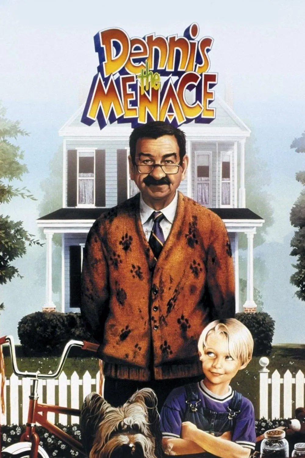 Poster chính thức của phim Phim Gia Đình, Phim Hài "Dennis Siêu Quậy" (Dennis the Menace - 1993), với sự tham gia của diễn viên Walter Matthau và Mason Gamble.